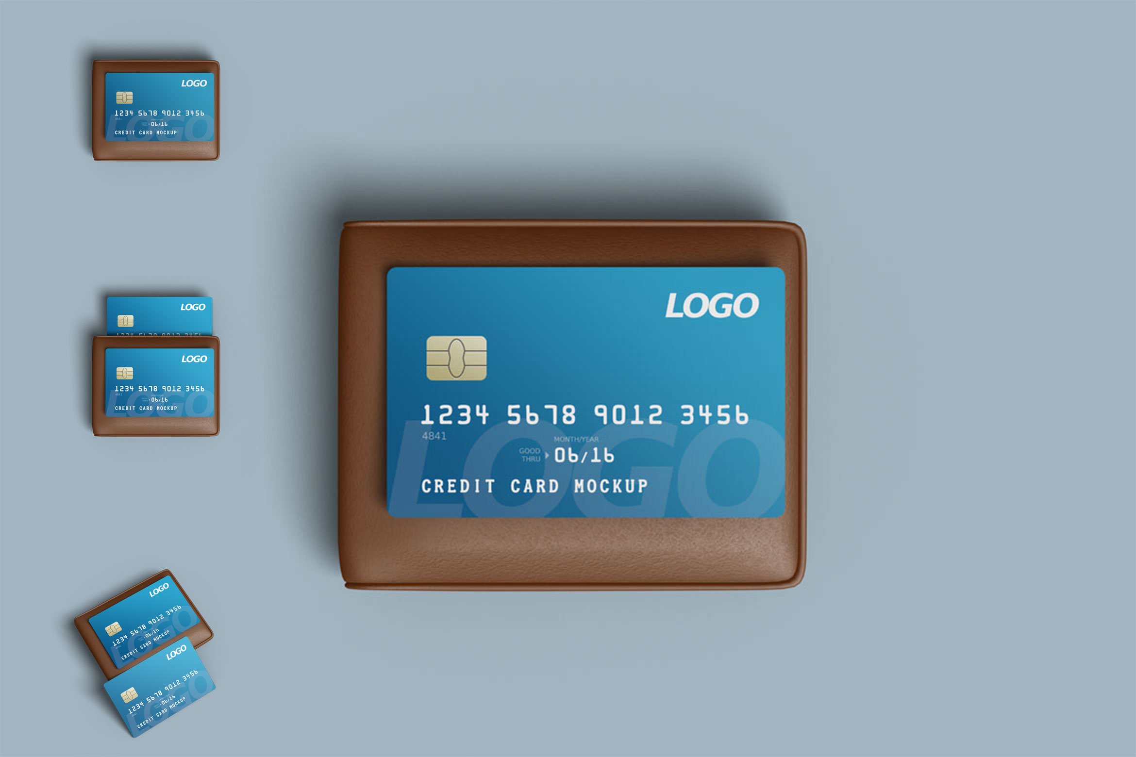 简约信用卡钱包设计展示样机模板 Credit Card Mockup With Wallet_img_2