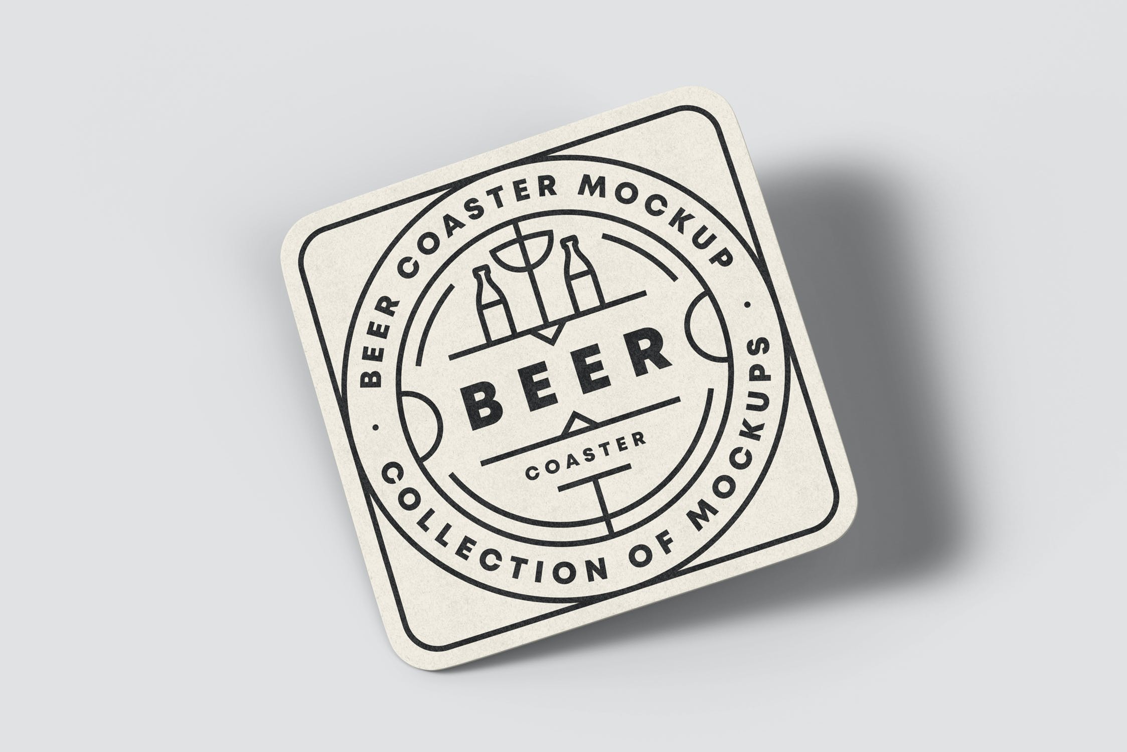 7款啤酒杯垫设计展示贴图样机 Beer Coaster Mockup 2_img_2