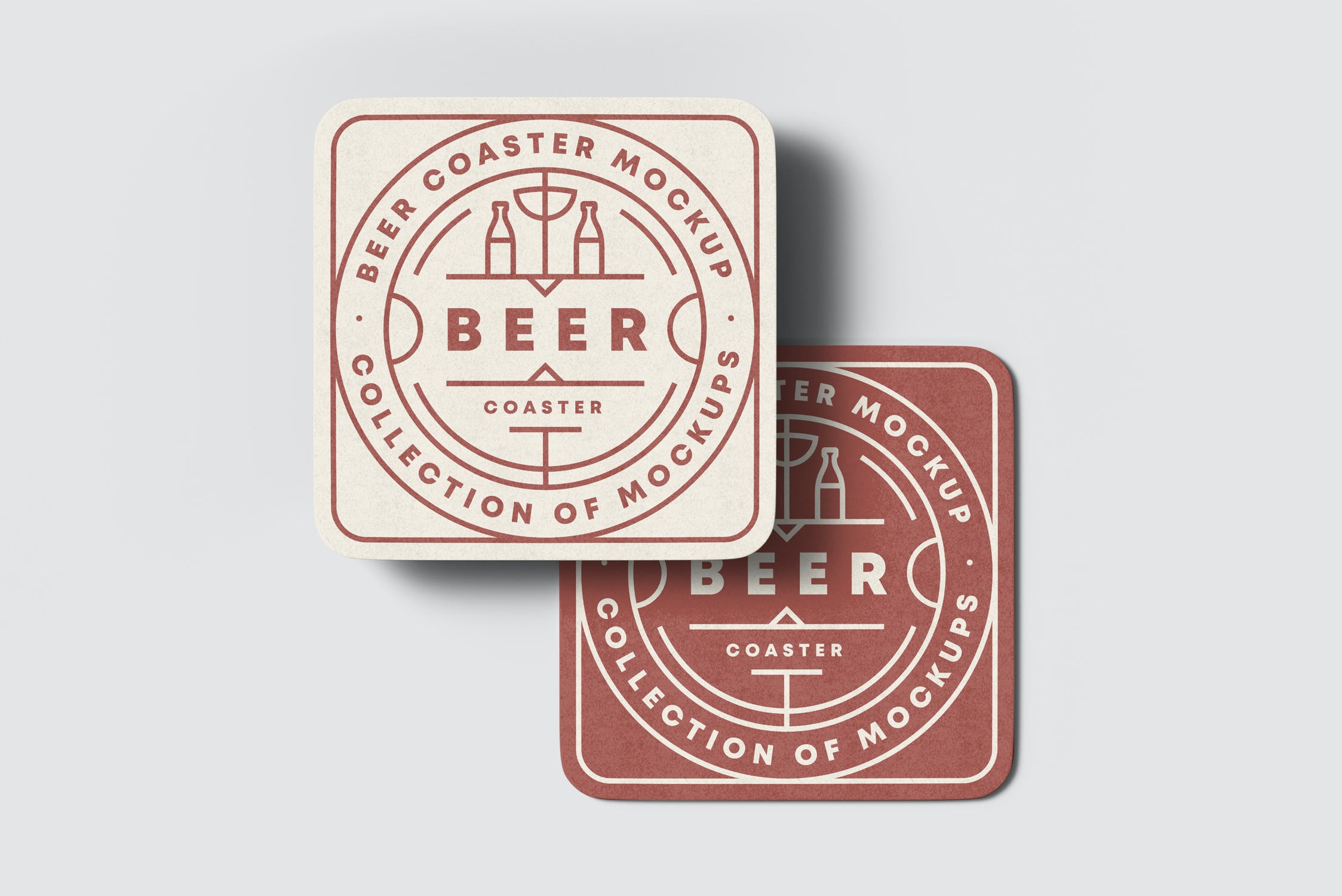 7款啤酒杯垫设计展示贴图样机 Beer Coaster Mockup 2_img_2