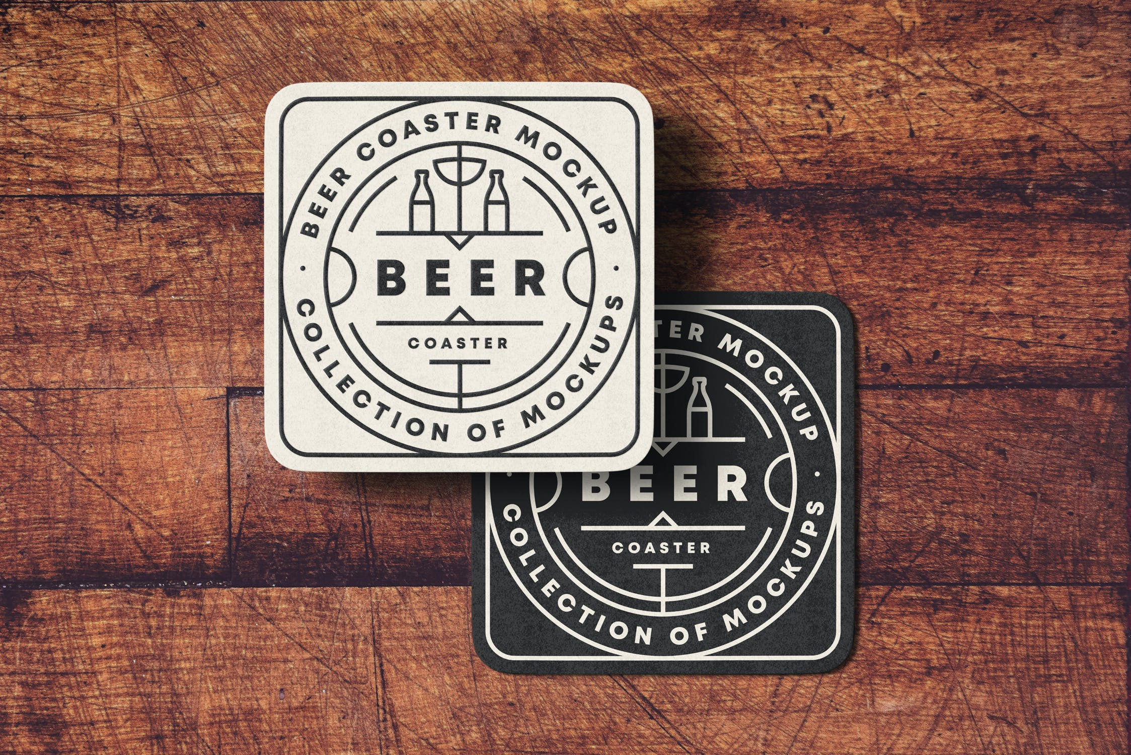 7款啤酒杯垫设计展示贴图样机 Beer Coaster Mockup 2_img_2