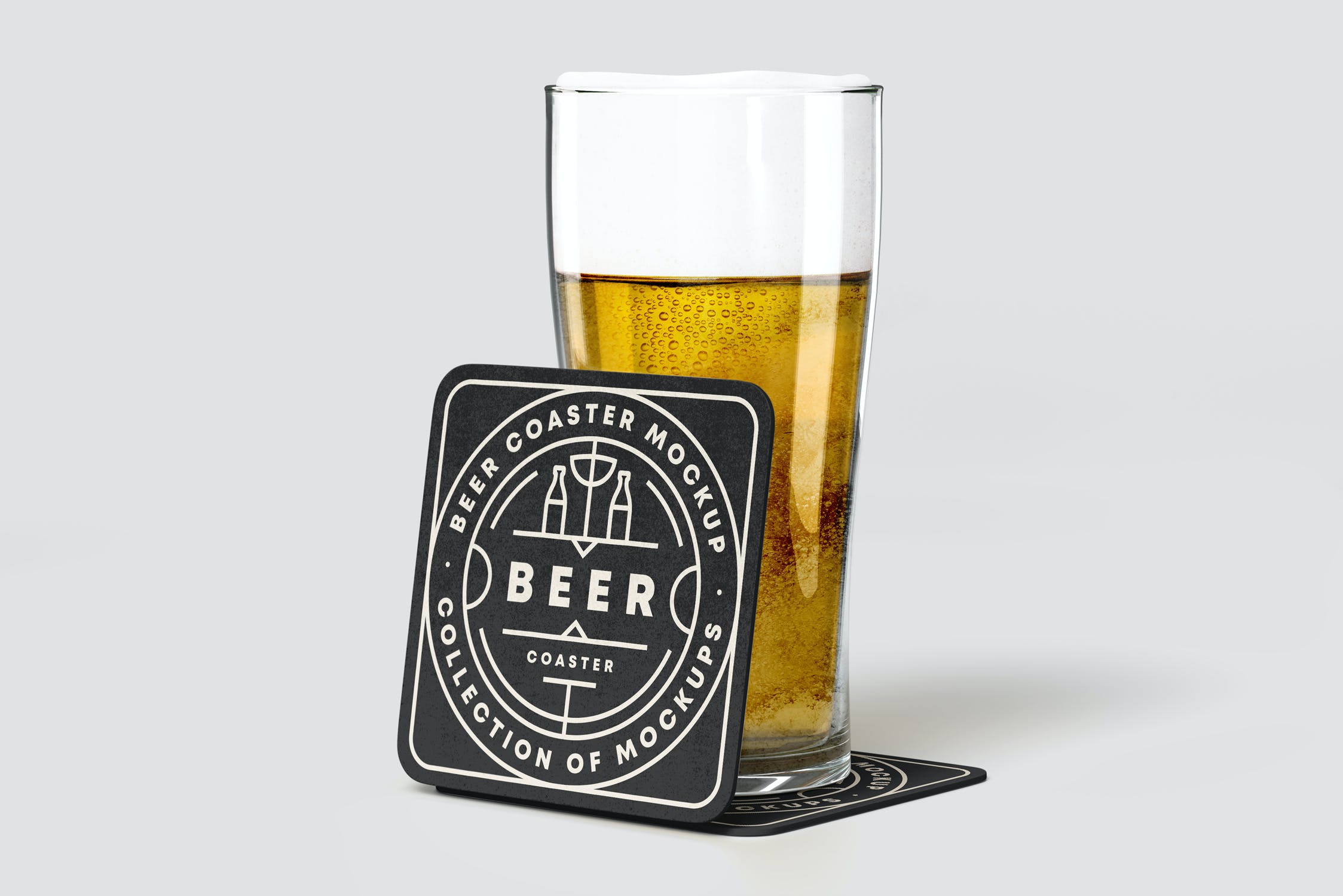 7款啤酒杯垫设计展示贴图样机 Beer Coaster Mockup 2_img_2