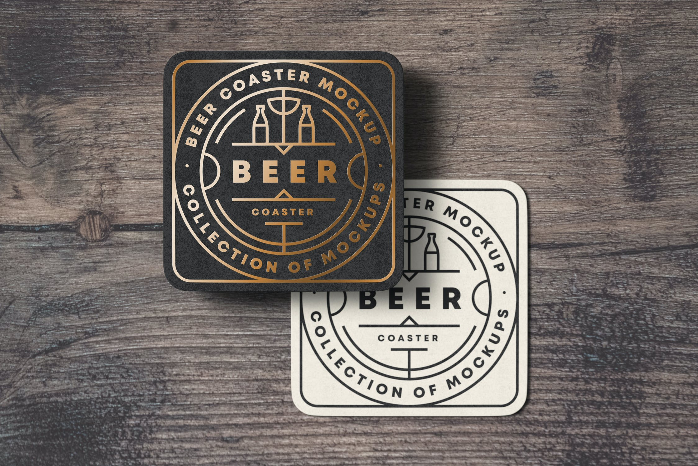 7款啤酒杯垫设计展示贴图样机 Beer Coaster Mockup 2_img_2