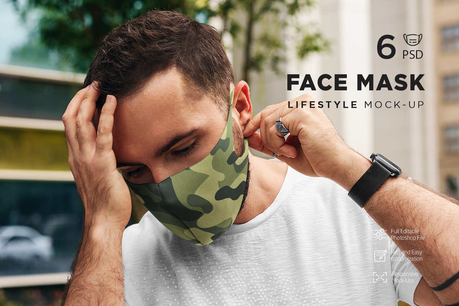 6款防护面罩口罩印花图案设计展示贴图样机 Face Mask MockUp Lifestyle 2_img_2