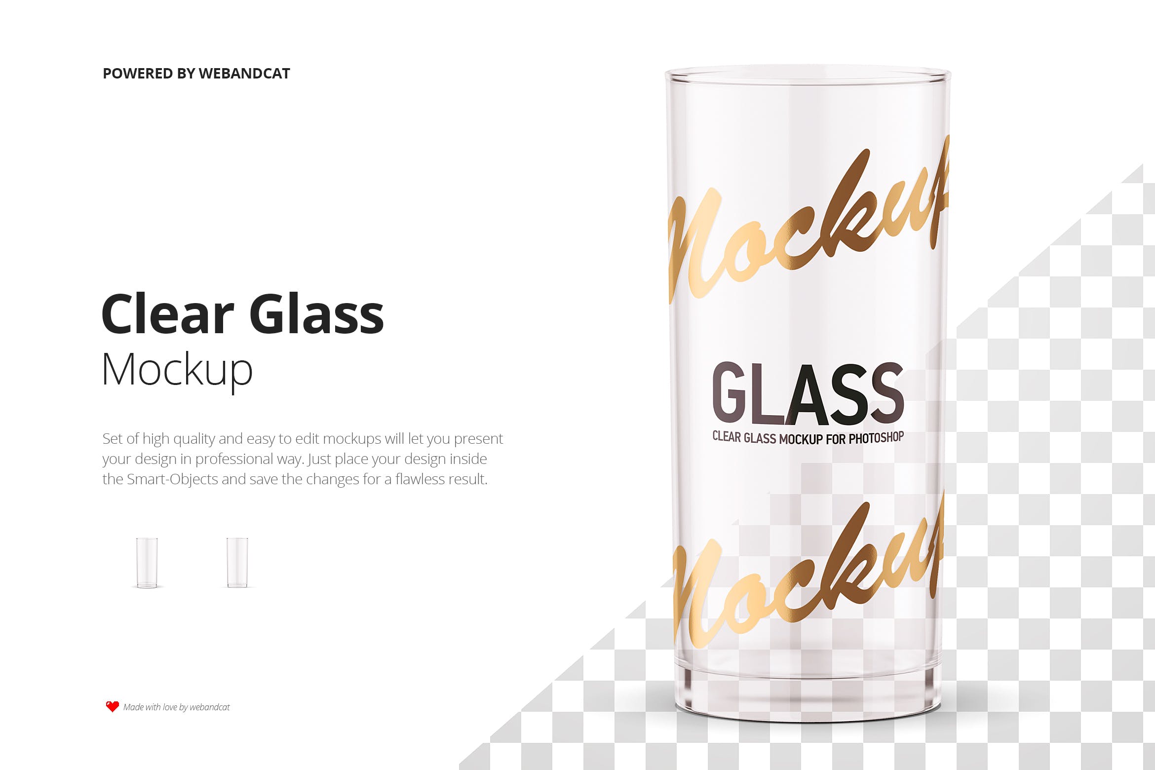 时尚透明玻璃水杯设计展示样机 Clear Glass Mockup_img_2