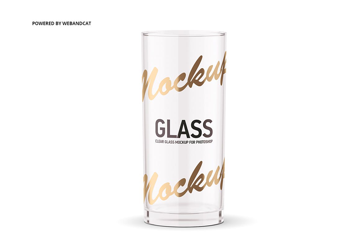 时尚透明玻璃水杯设计展示样机 Clear Glass Mockup_img_2