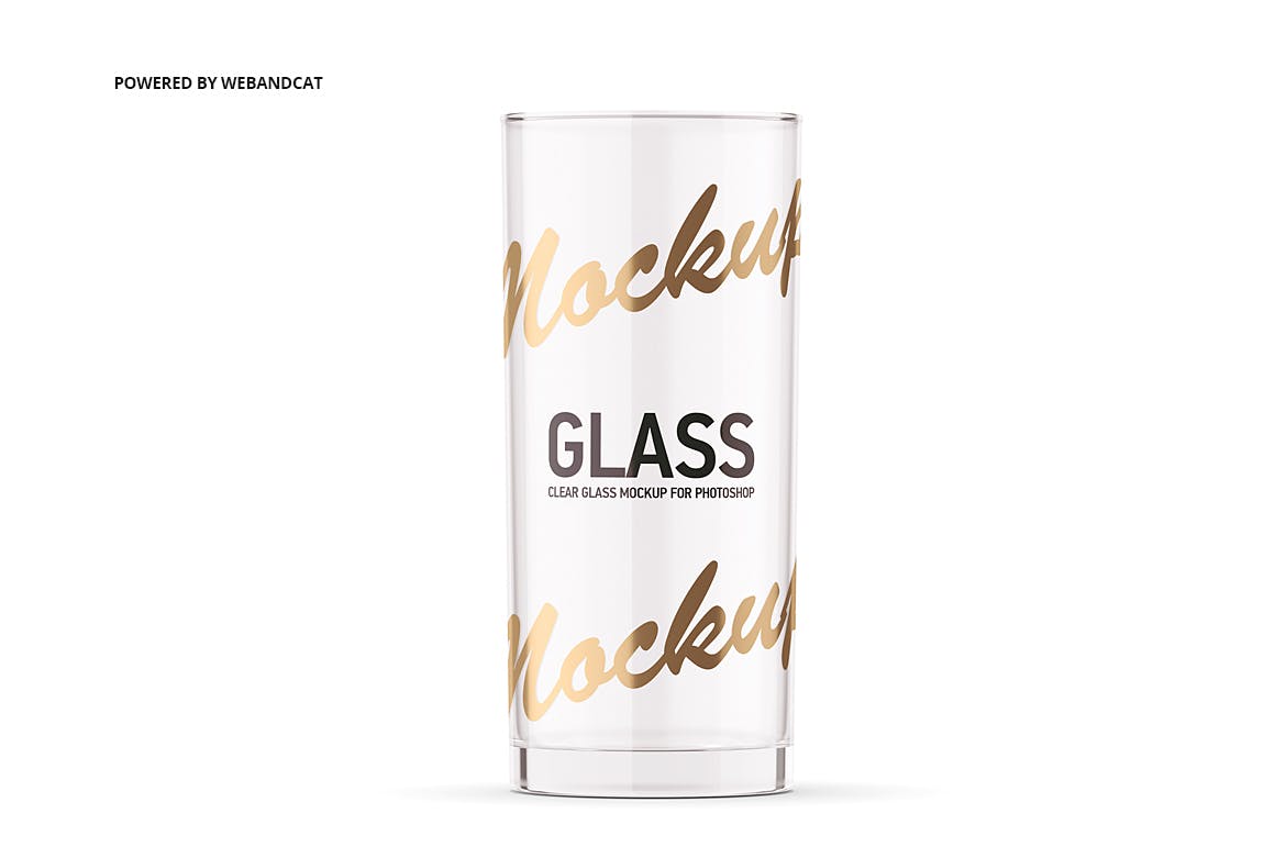 时尚透明玻璃水杯设计展示样机 Clear Glass Mockup_img_2