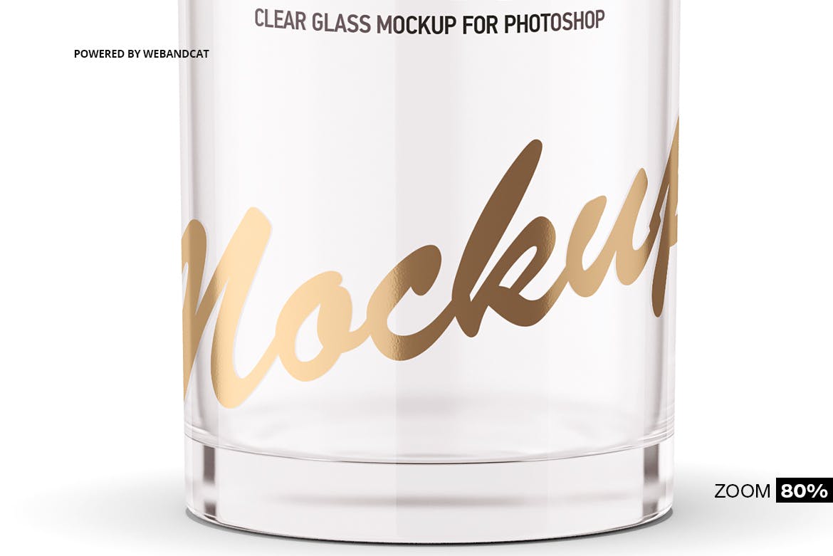 时尚透明玻璃水杯设计展示样机 Clear Glass Mockup_img_2