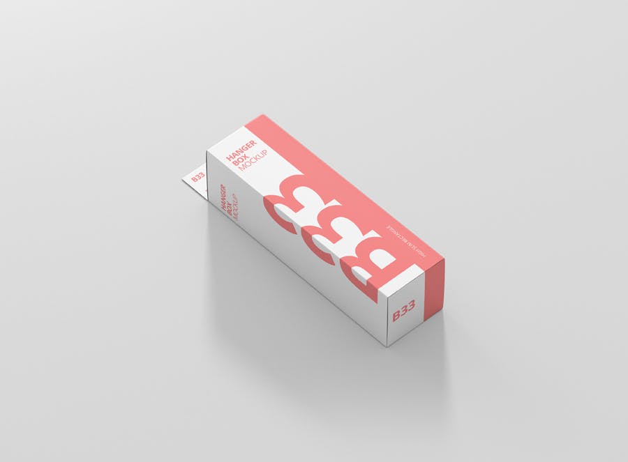 6款长条方形挂耳式产品包装纸盒设计贴图样机 Box Mockup - High Slim Rectangle Size with Hanger_img_2