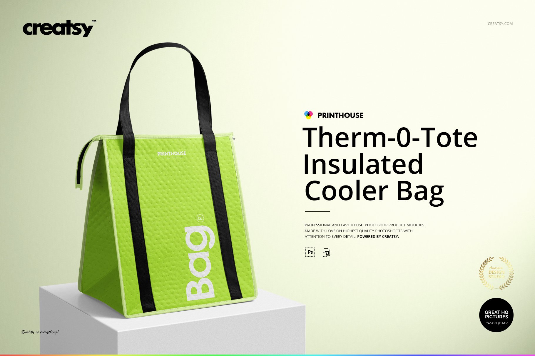 时尚外卖保温铝箔袋设计展示贴图样机模板PS素材 Therm-O-Tote Insulated Bag Mockup_img_2