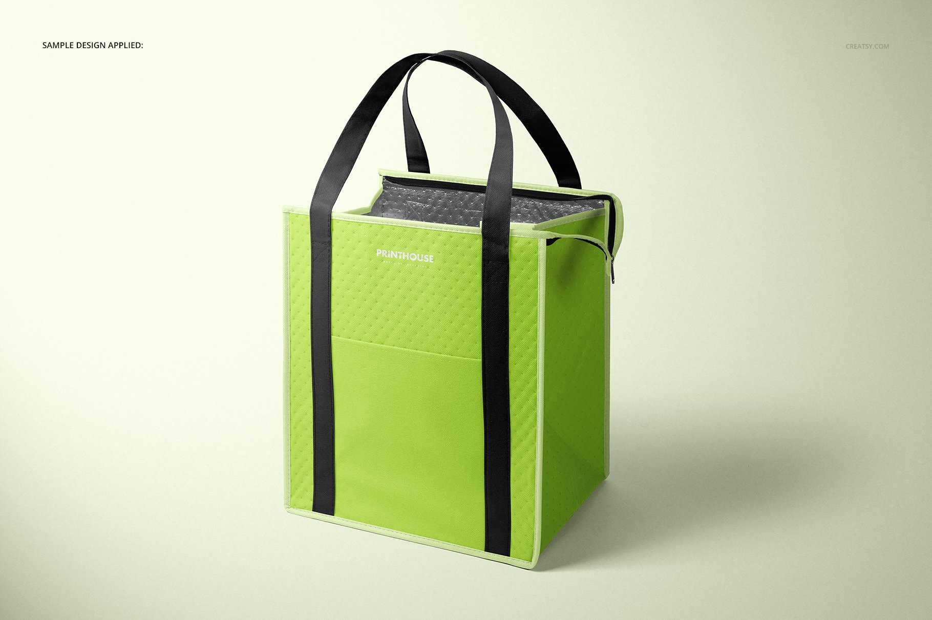 时尚外卖保温铝箔袋设计展示贴图样机模板PS素材 Therm-O-Tote Insulated Bag Mockup_img_2