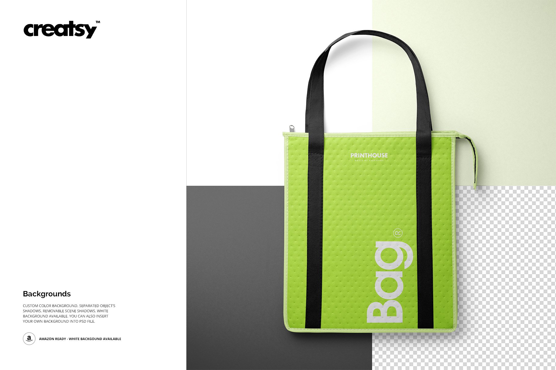 时尚外卖保温铝箔袋设计展示贴图样机模板PS素材 Therm-O-Tote Insulated Bag Mockup_img_2