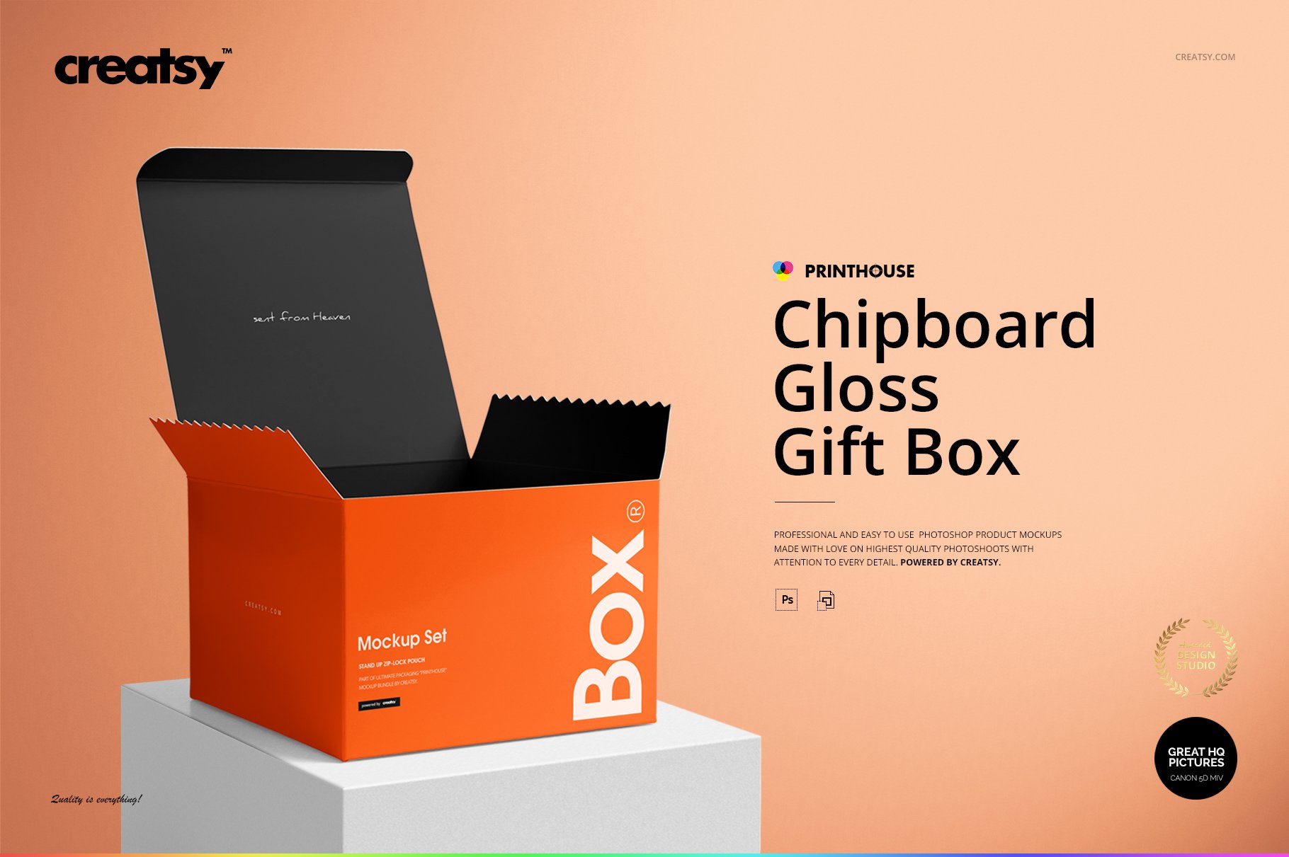 光泽产品礼品硬纸盒外观设计展示贴图样机合集 Chipboard Gloss Gift Box Mockup Set_img_2