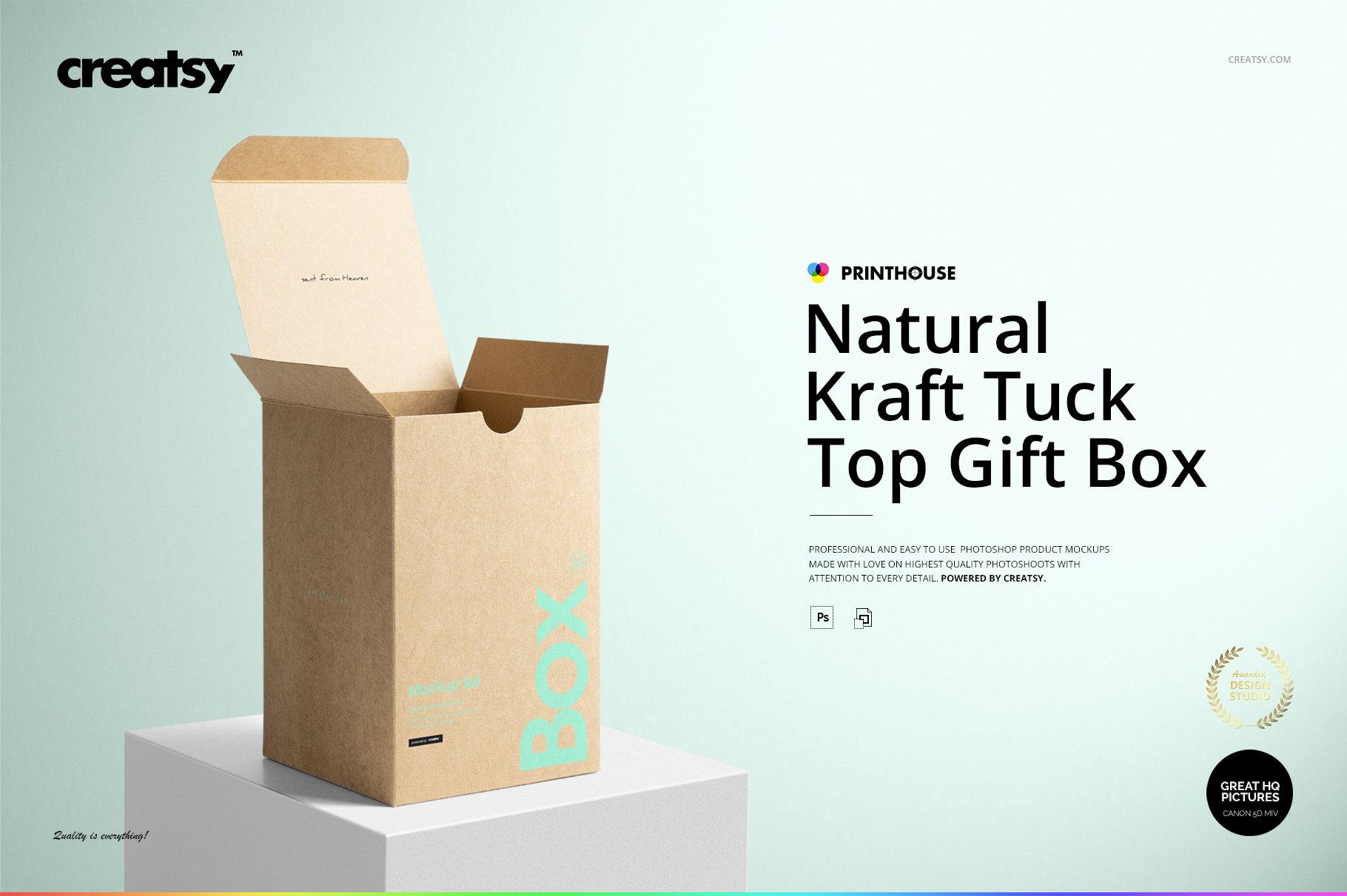 现代时尚牛皮纸塔克礼品盒设计贴图样机合集 Kraft Tuck Top Gift Box Mockups Set_img_2