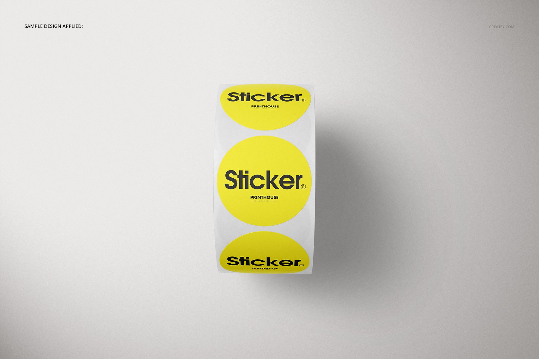 10款圆形胶带不干胶标签贴纸设计展示贴图样机合集 Round Roll Stickers Mockup Set_img_2