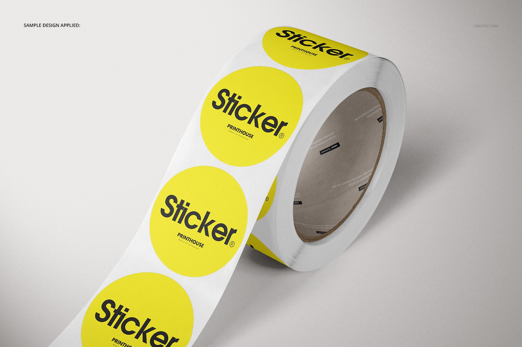 10款圆形胶带不干胶标签贴纸设计展示贴图样机合集 Round Roll Stickers Mockup Set_img_2