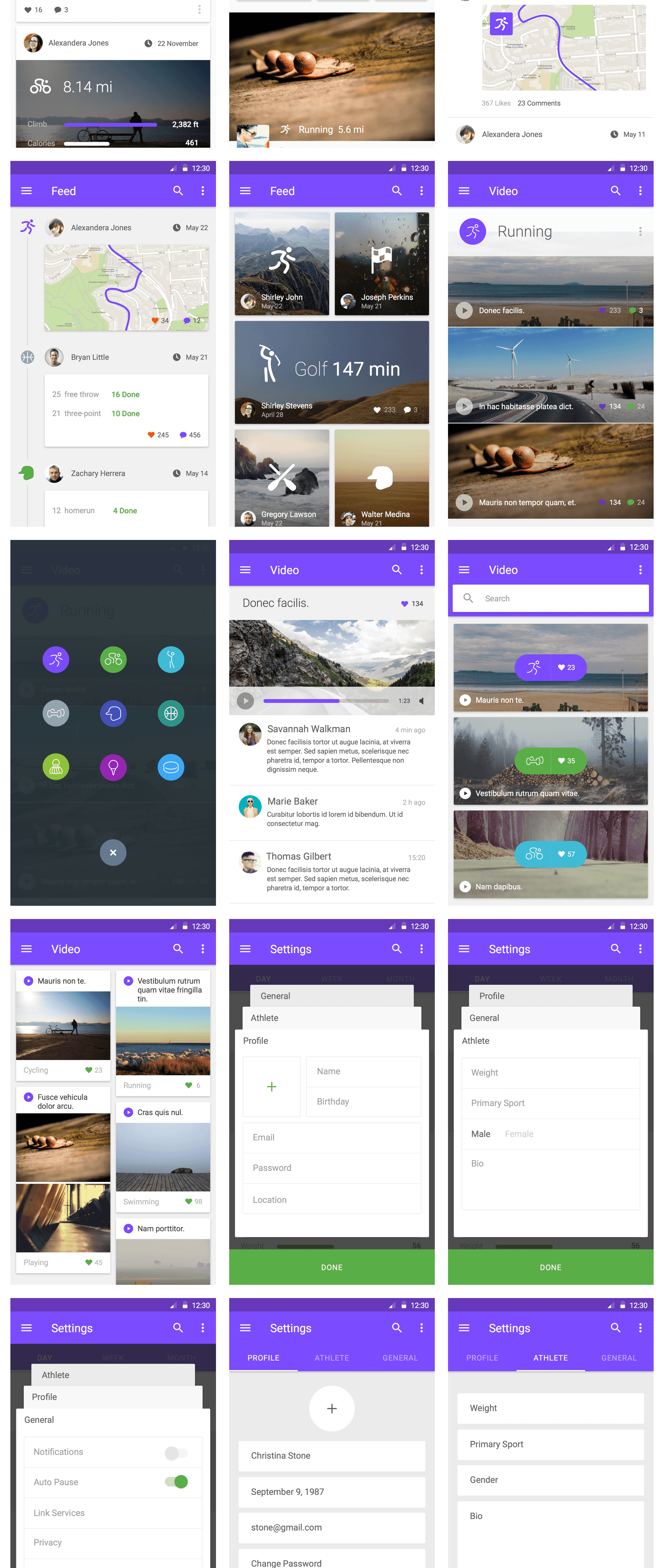 运动健身APP应用程序UI套件  Material UI Kit Fitness_img_2