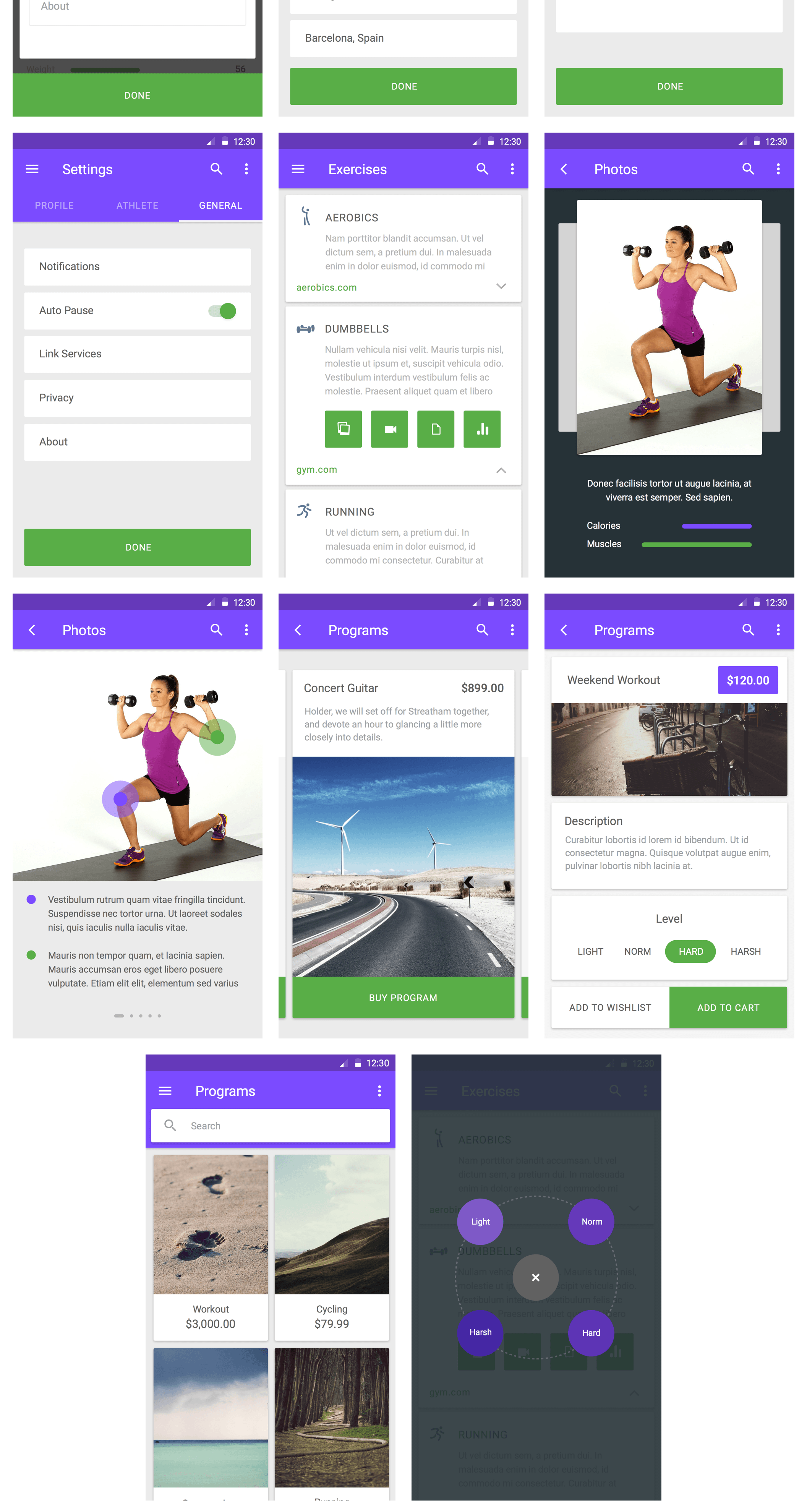 运动健身APP应用程序UI套件  Material UI Kit Fitness_img_2