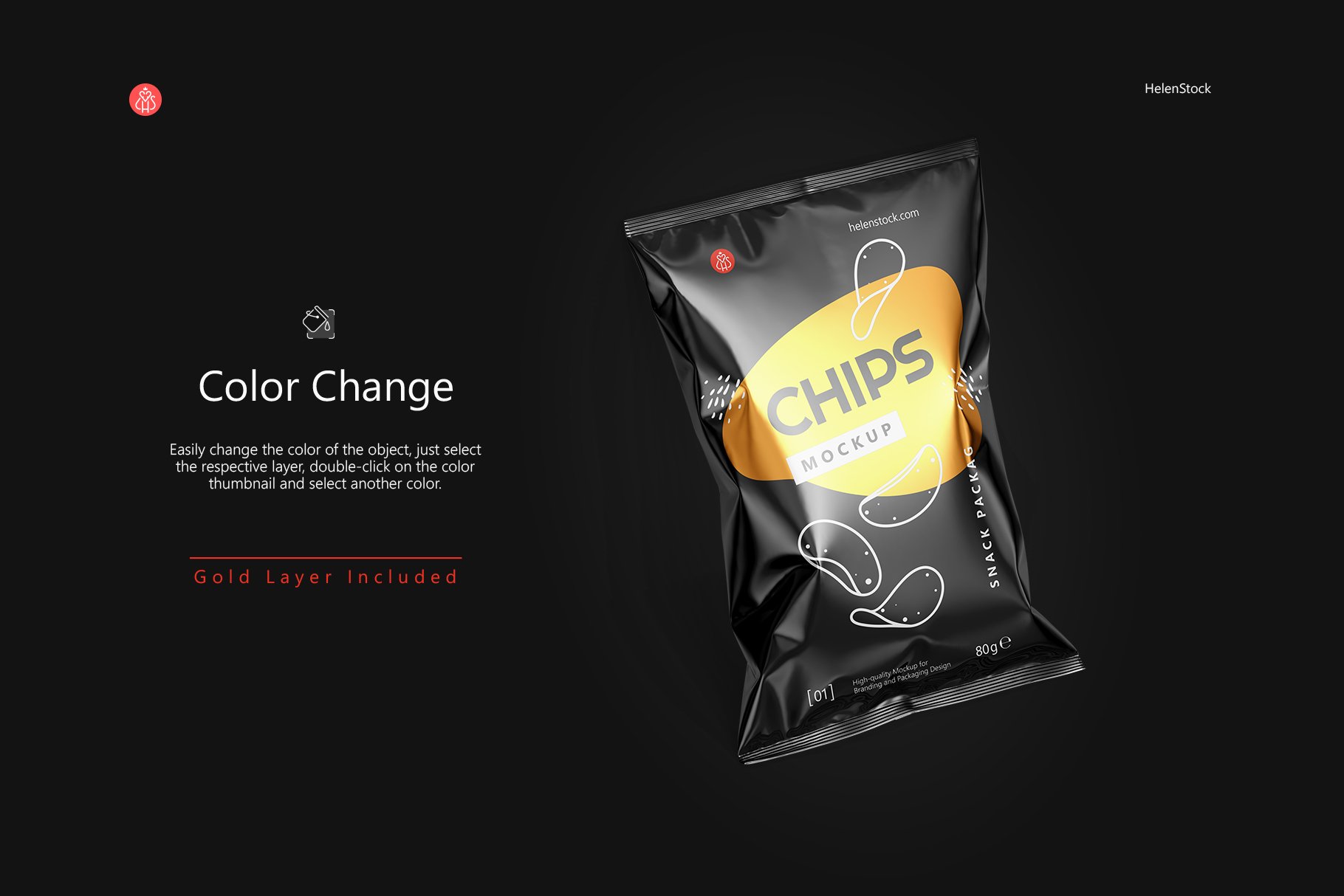 光泽小吃零食塑料包装袋设计贴图样机 Tilted Glossy Snack Package Mockup_img_2