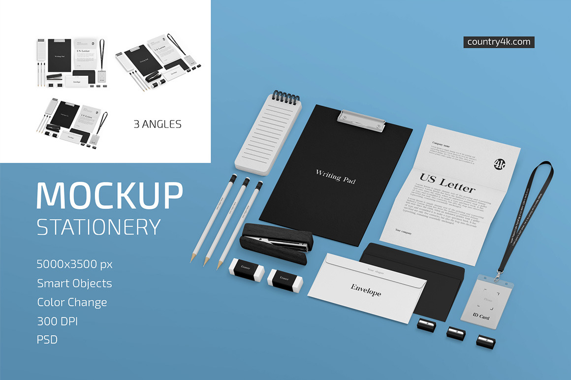 极简品牌LOGO设计办公用品展示样机合集 Stationery Mockup Set_img_2