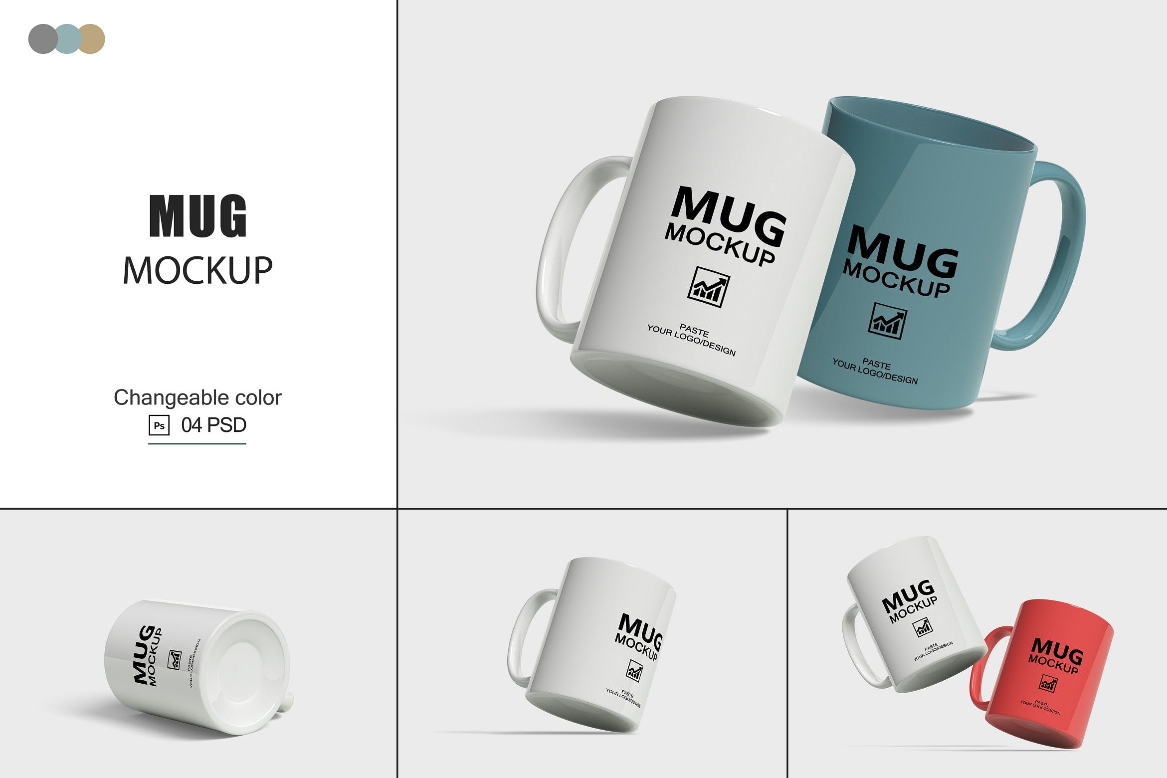 4款咖啡马克杯LOGO印花设计展示样机 Mug Mockups_img_2