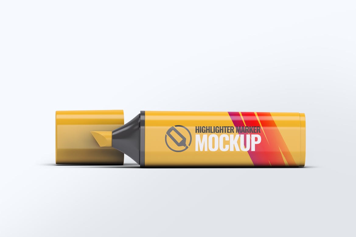 8款荧光笔涂改笔外观设计展示贴图样机 Highlighter Marker Pen Mockup_img_2