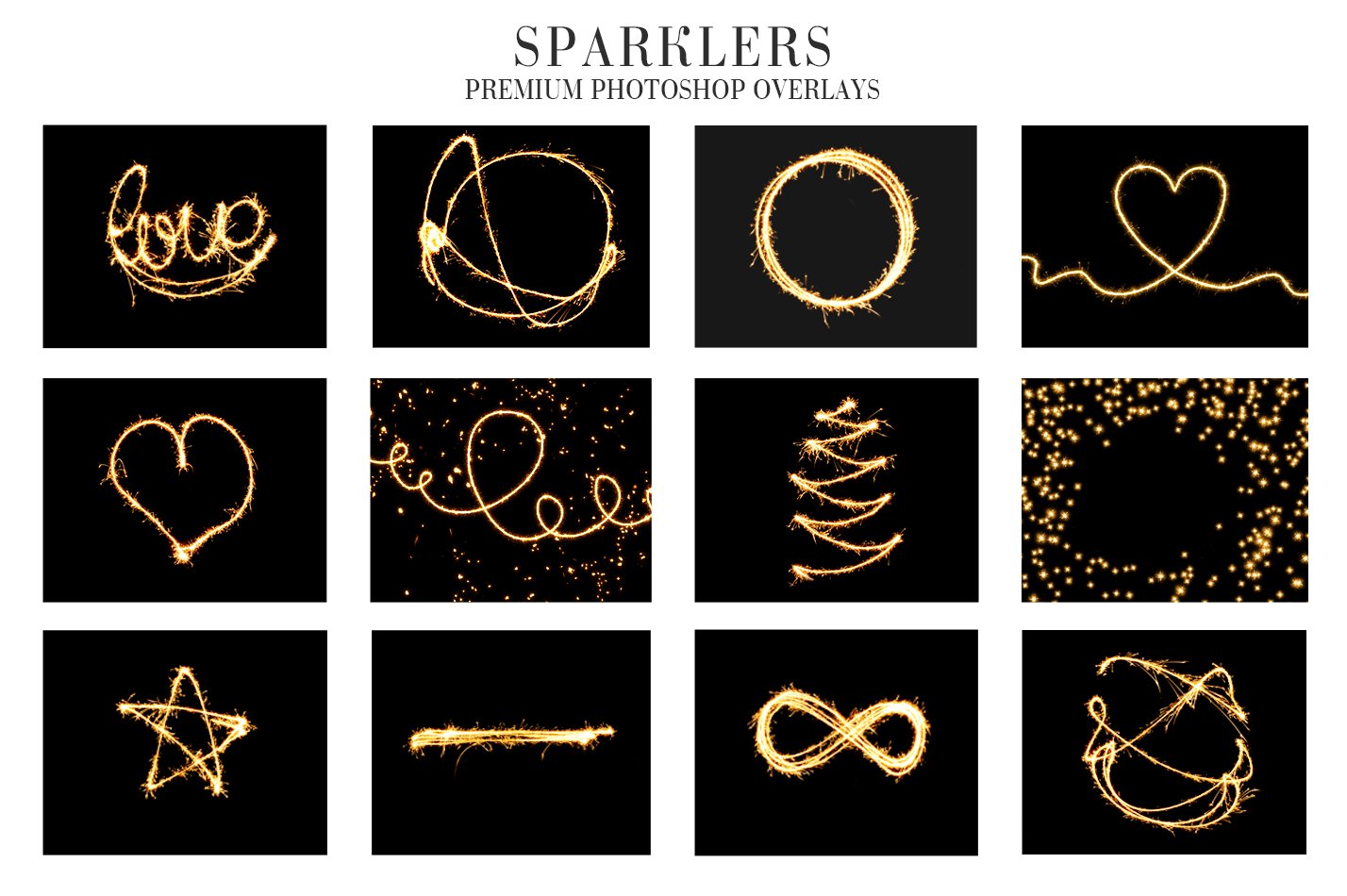 30款烟火火花PS叠加层图片设计素材 Sparklers Overlays Photoshop_img_2