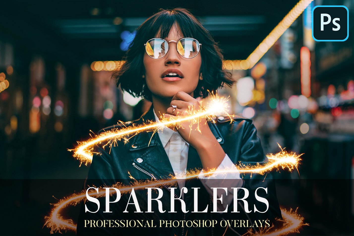 30款烟火火花PS叠加层图片设计素材 Sparklers Overlays Photoshop_img_2