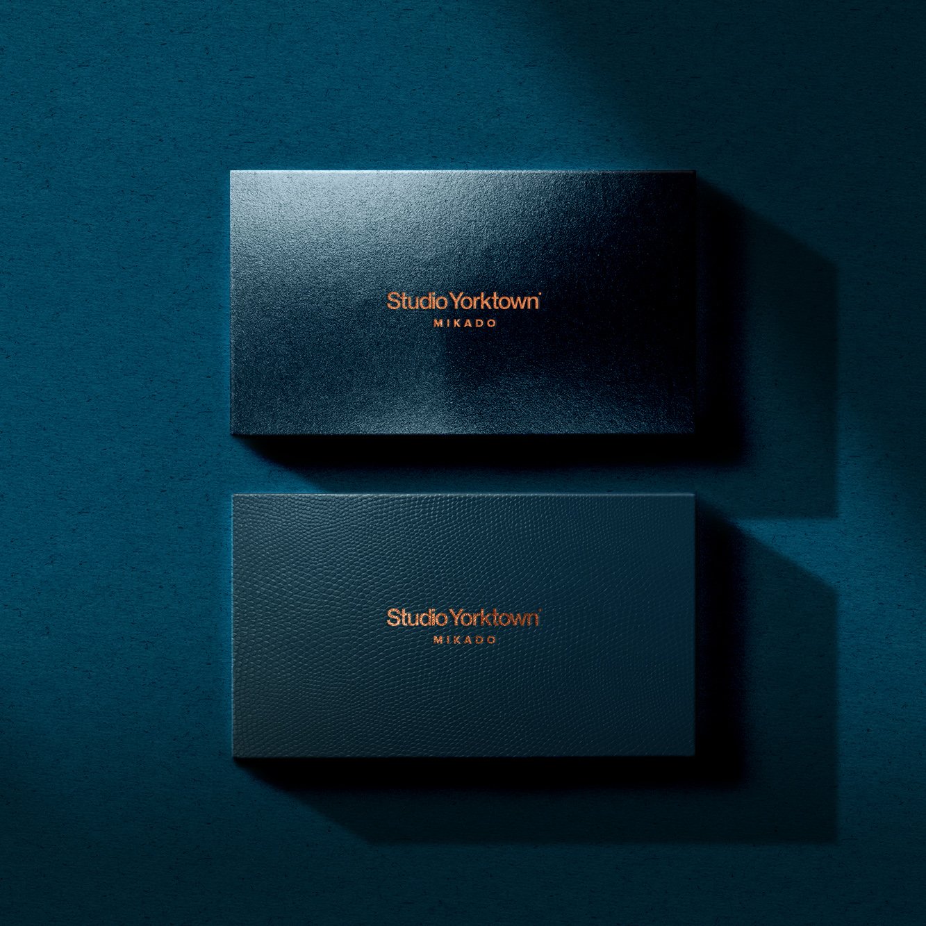 潮流炫彩压印效果商务名片卡片设计贴图样机模板 Studio Yorktown - Mikado Business Card Mockup Template_img_2