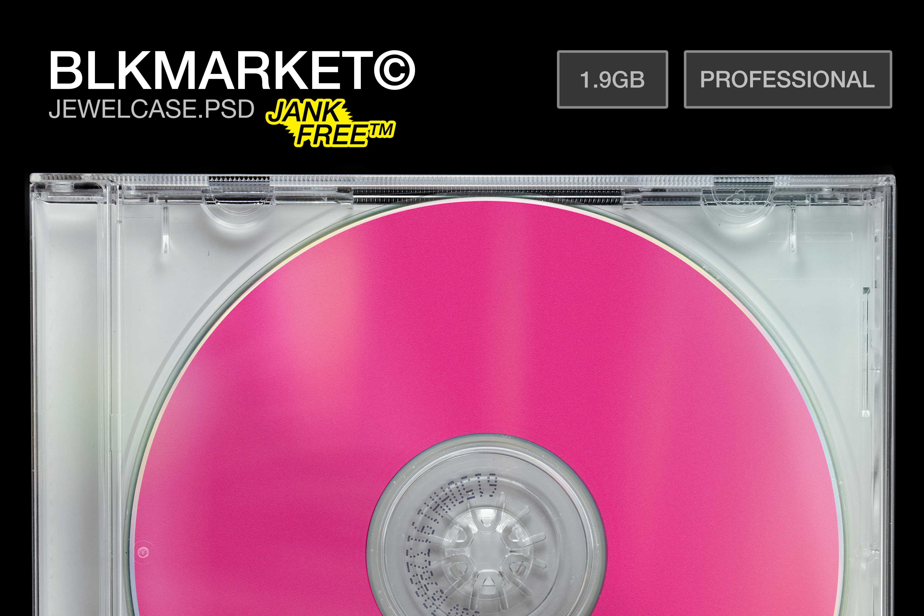 潮流CD光盘塑料包装盒封面设计展示贴图样机 Blkmarket - CD Case Mockup_img_2