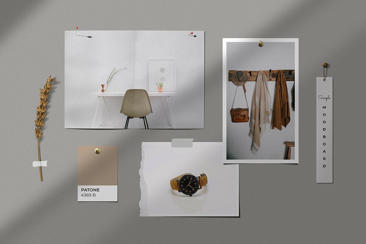 极简情绪版卡片设计展示样机模板 Simple Mood Board Mockup Vol. 12_img_2