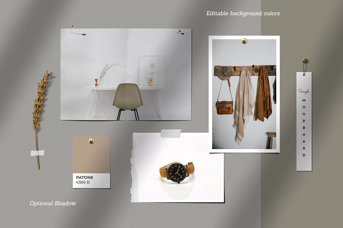 极简情绪版卡片设计展示样机模板 Simple Mood Board Mockup Vol. 12_img_2