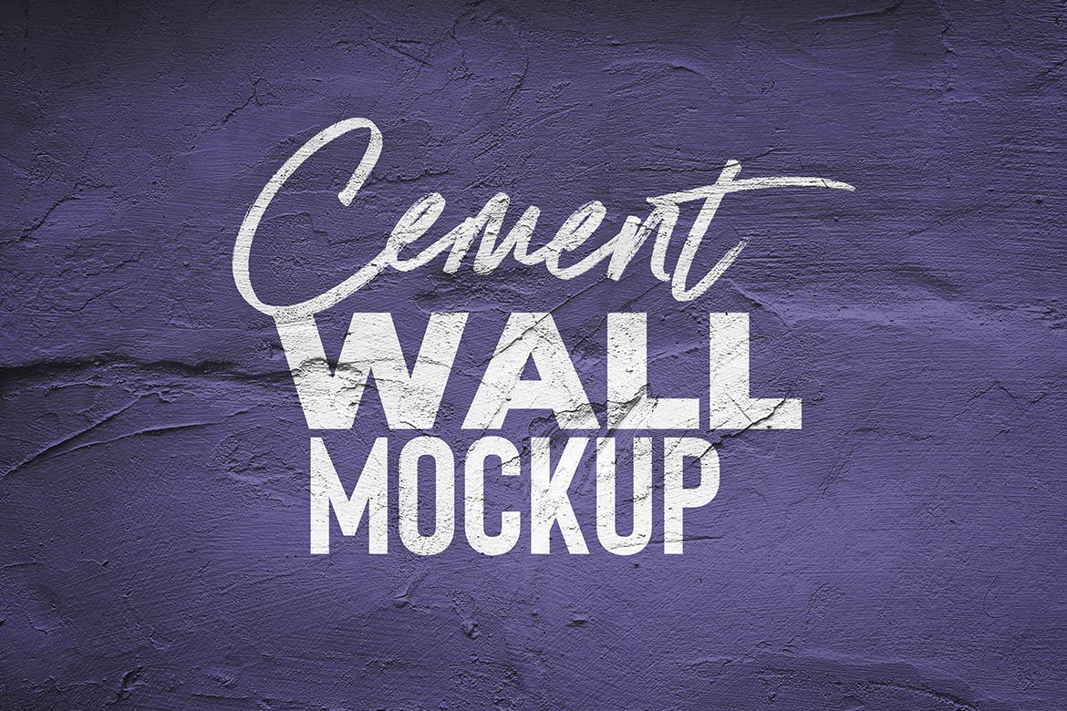 品牌LOGO设计水泥墙展示贴图样机 Cement Wall Mockup_img_2