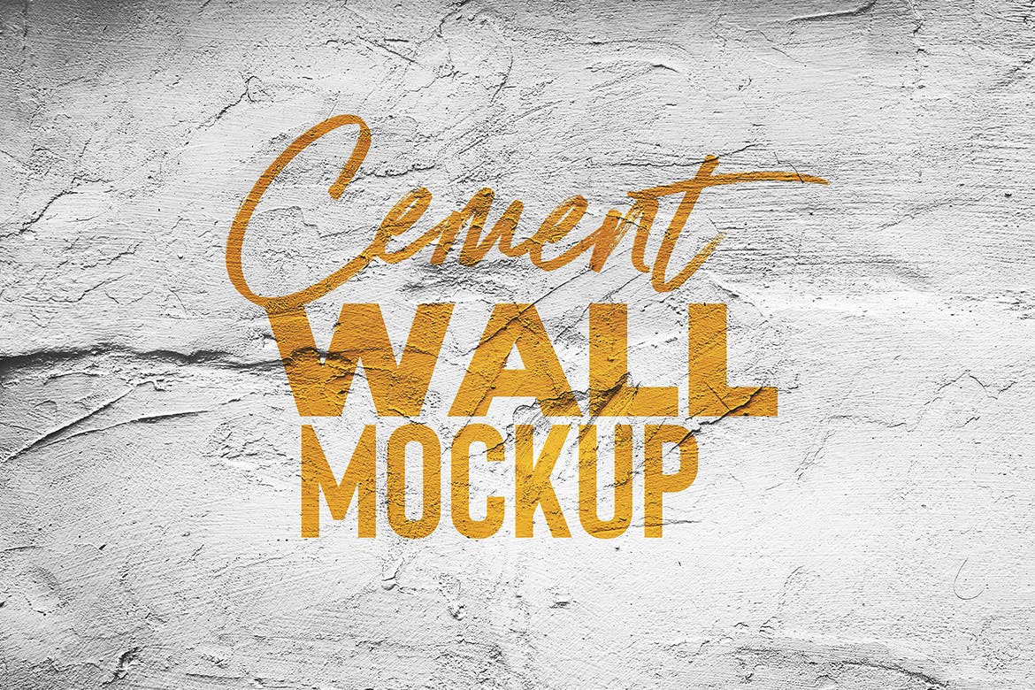 品牌LOGO设计水泥墙展示贴图样机 Cement Wall Mockup_img_2