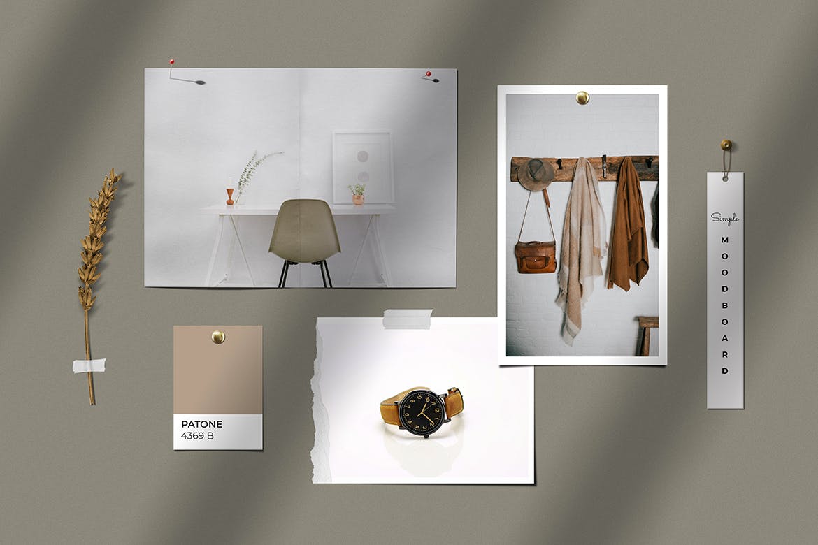 极简情绪版卡片设计展示样机模板 Simple Mood Board Mockup Vol. 12_img_2