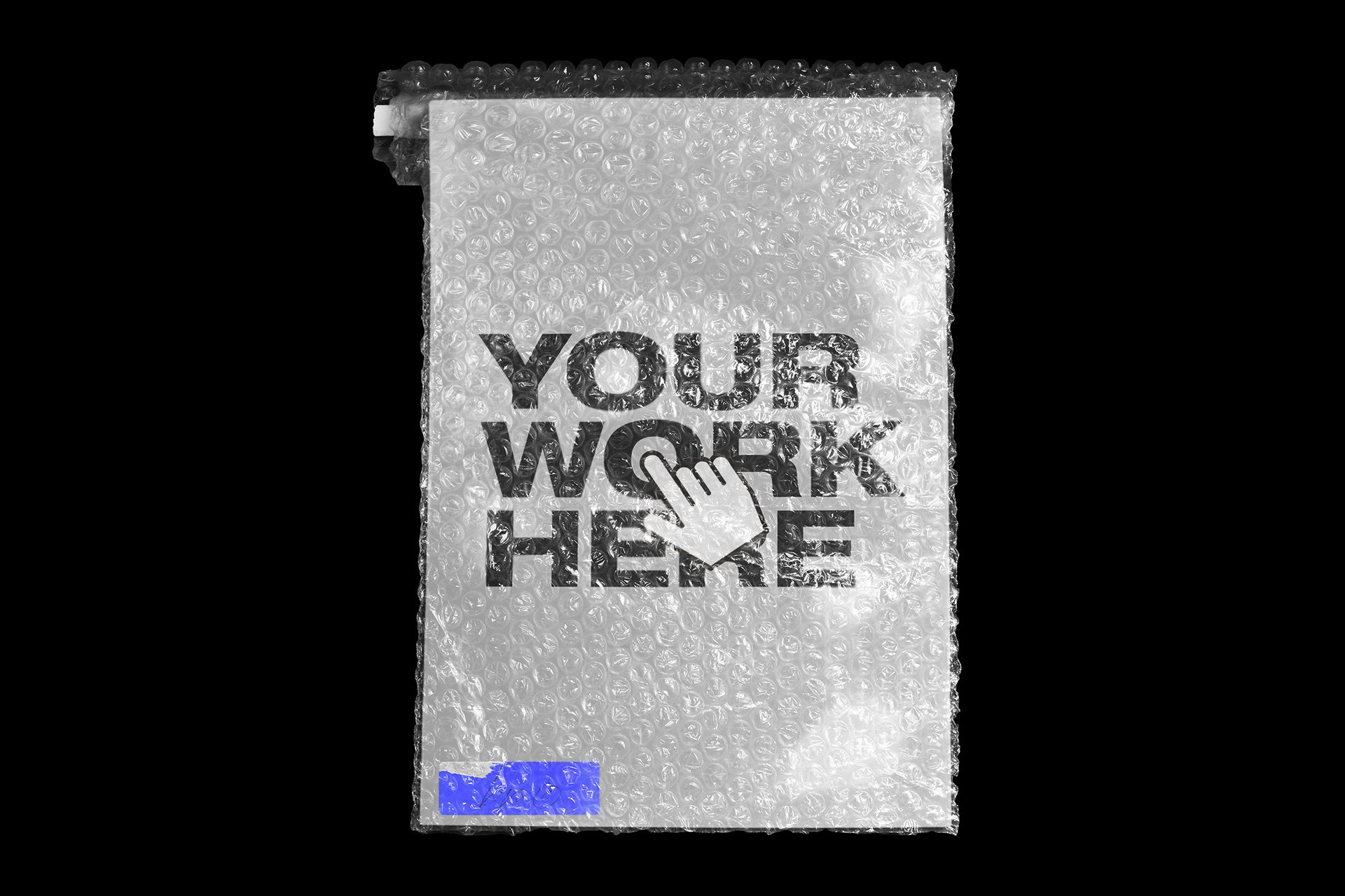 潮流多彩透明塑料气泡膜海报传单设计贴图样机 Blkmarket - Bubble Wrap Mockup_img_2