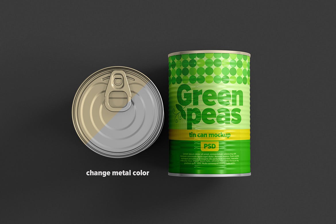 食品罐头锡罐外观标签设计贴图样机 Tin Can Mockup_img_2
