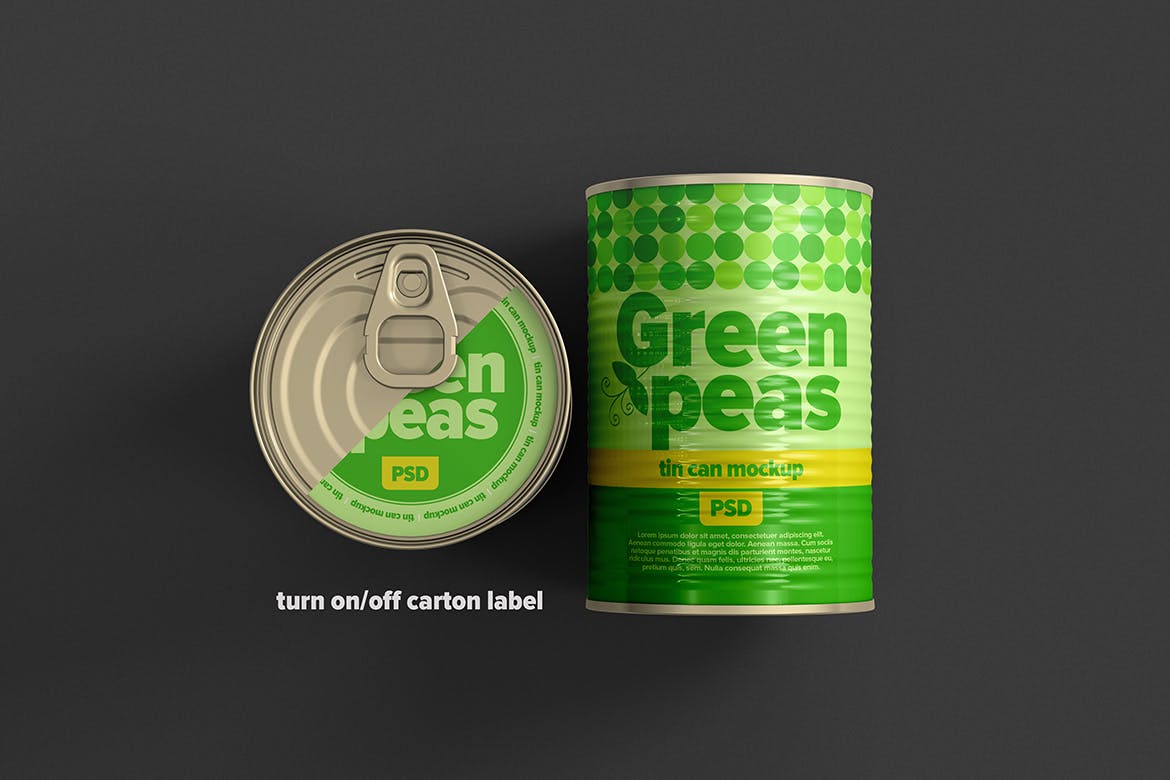 食品罐头锡罐外观标签设计贴图样机 Tin Can Mockup_img_2