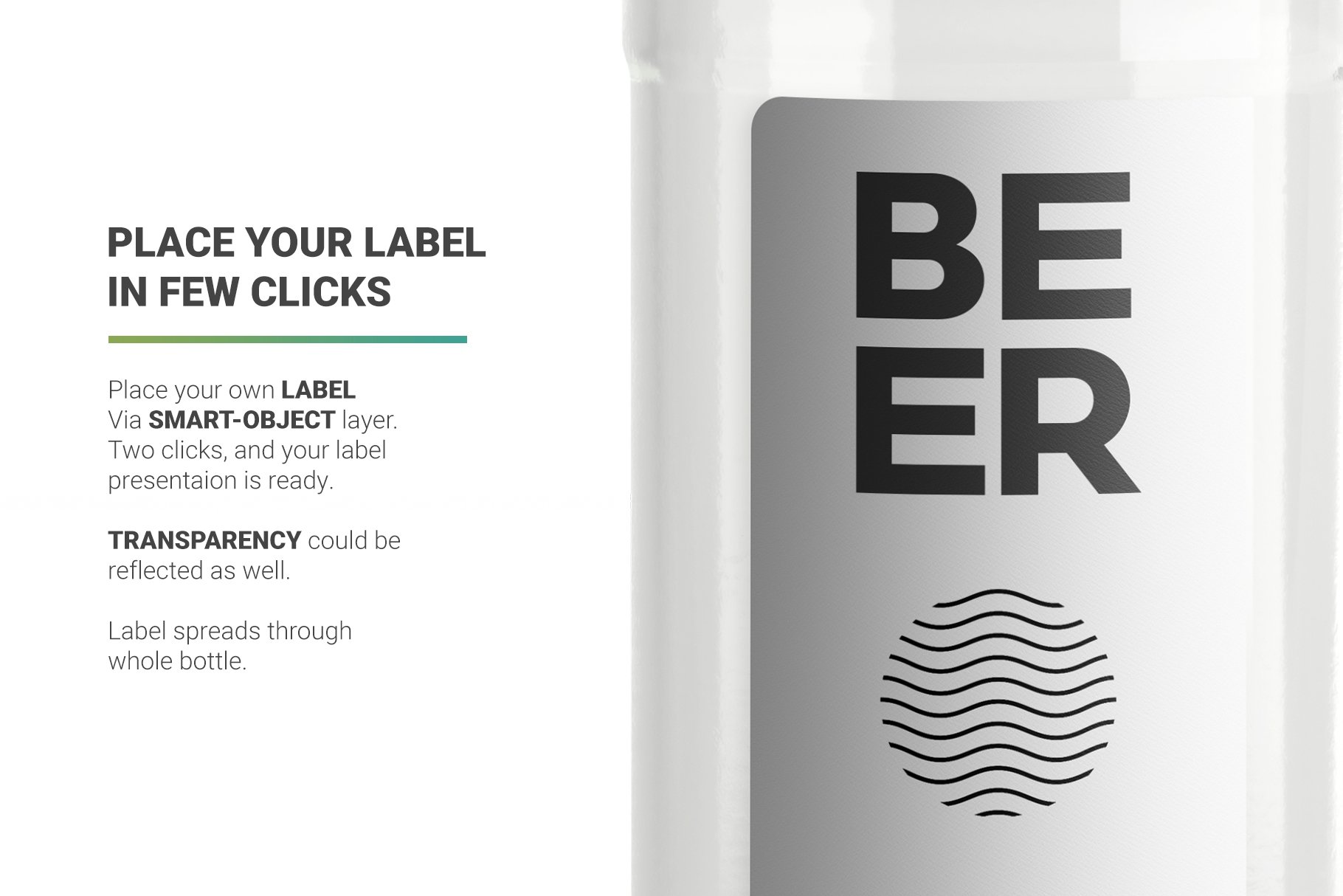高分辨率啤酒瓶标签设计样机 Beer Bottle Mockup_img_2