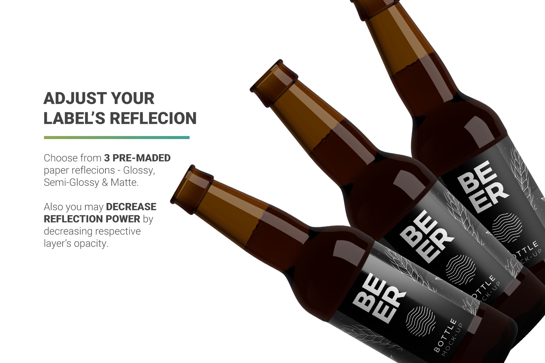 高分辨率啤酒瓶标签设计样机 Beer Bottle Mockup_img_2
