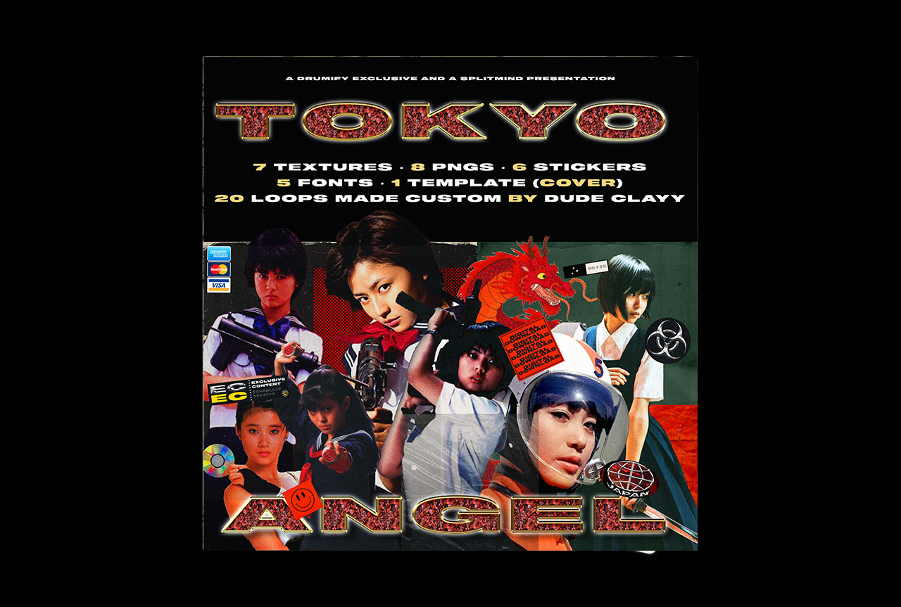 潮流炫酷CD光盘封面设计贴纸背景PS素材 Dude Clayy – Tokyo Angel (GFX/LOOP KIT)_img_2