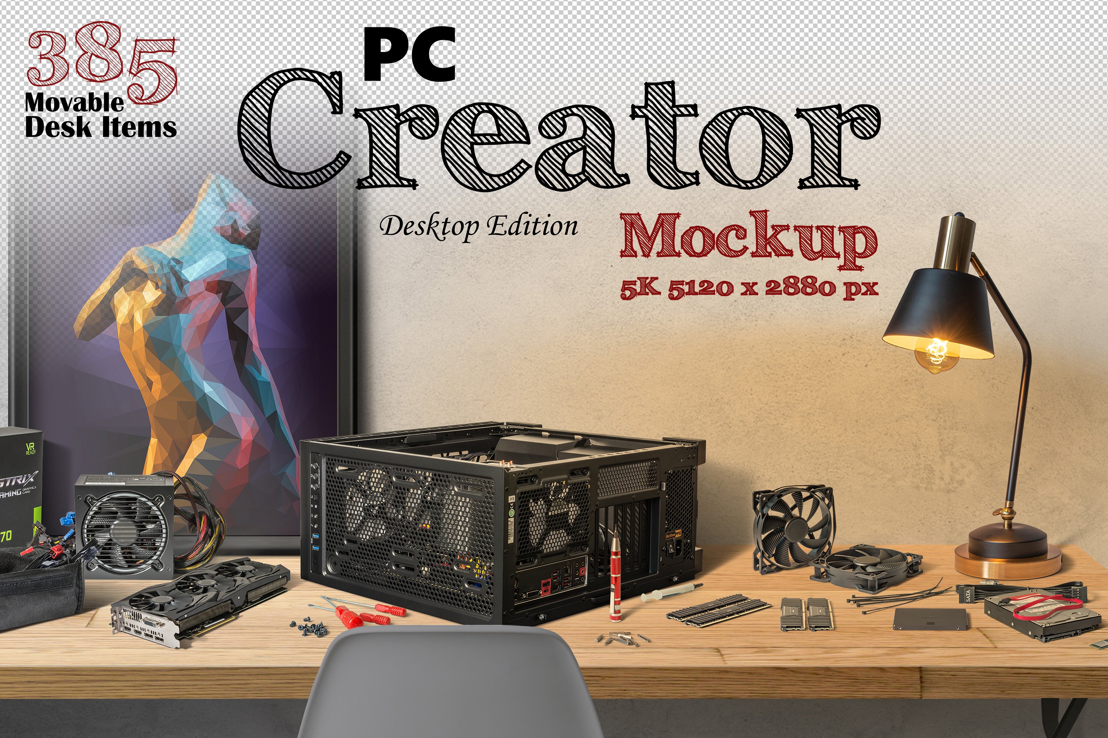 385款5K高清电脑组装场景样机模板PS设计素材套件 PC Creator 5K - Desktop Edition_img_2