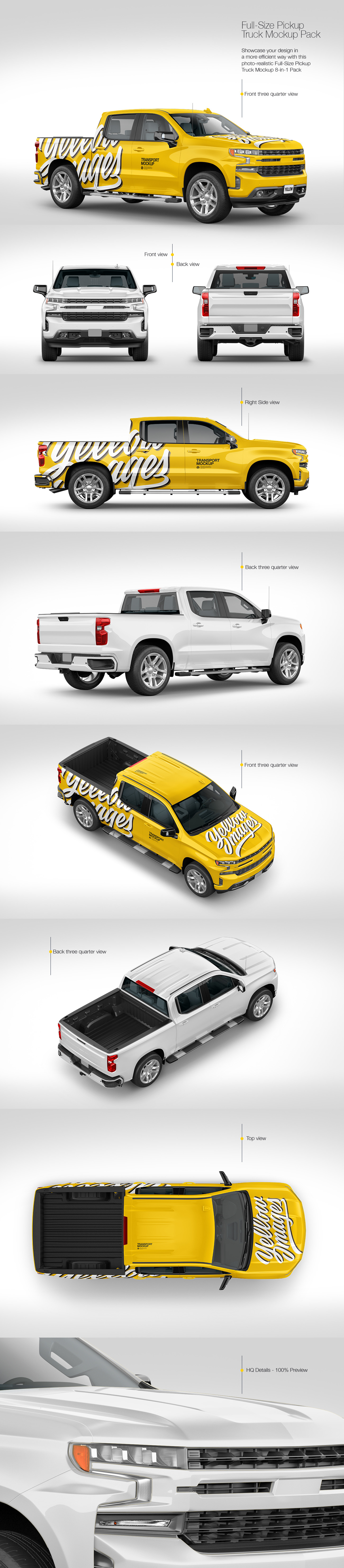 8款皮卡汽车外观喷漆设计展示样机 Full-Size Pickup Truck Mockup_img_2