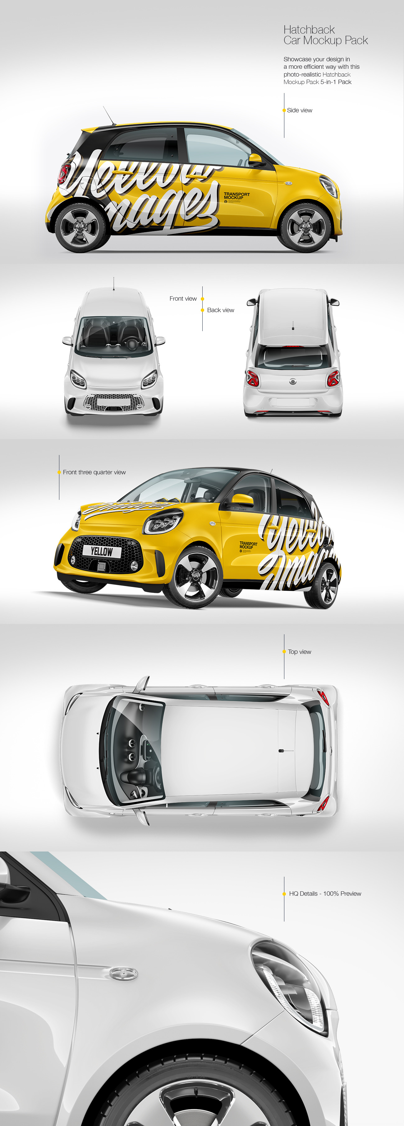 5款掀背车车身喷漆广告设计展示样机 Hatchback Mockup Pack_img_2