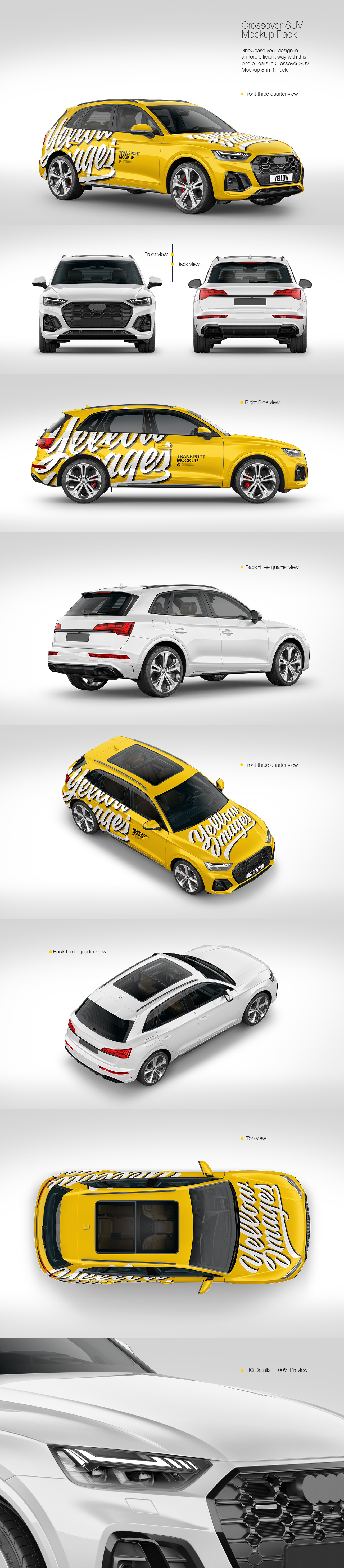 8款SUV小汽车车身广告设计展示样机合集 Crossover SUV Mockup Pack_img_2