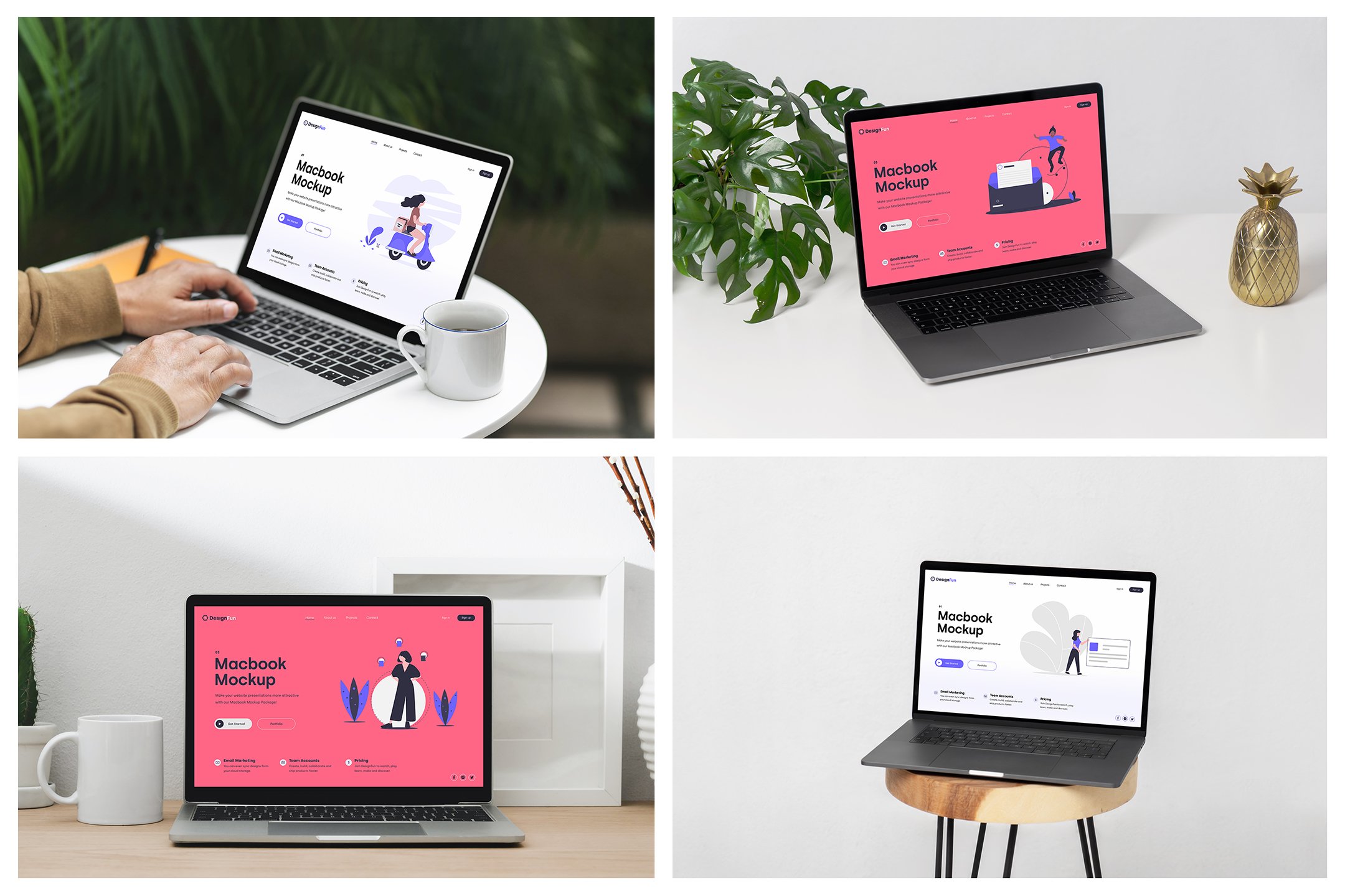 30款工作场景网站设计MacBook屏幕演示样机模板 MacBook Mockups - Workspace Mockups_img_2