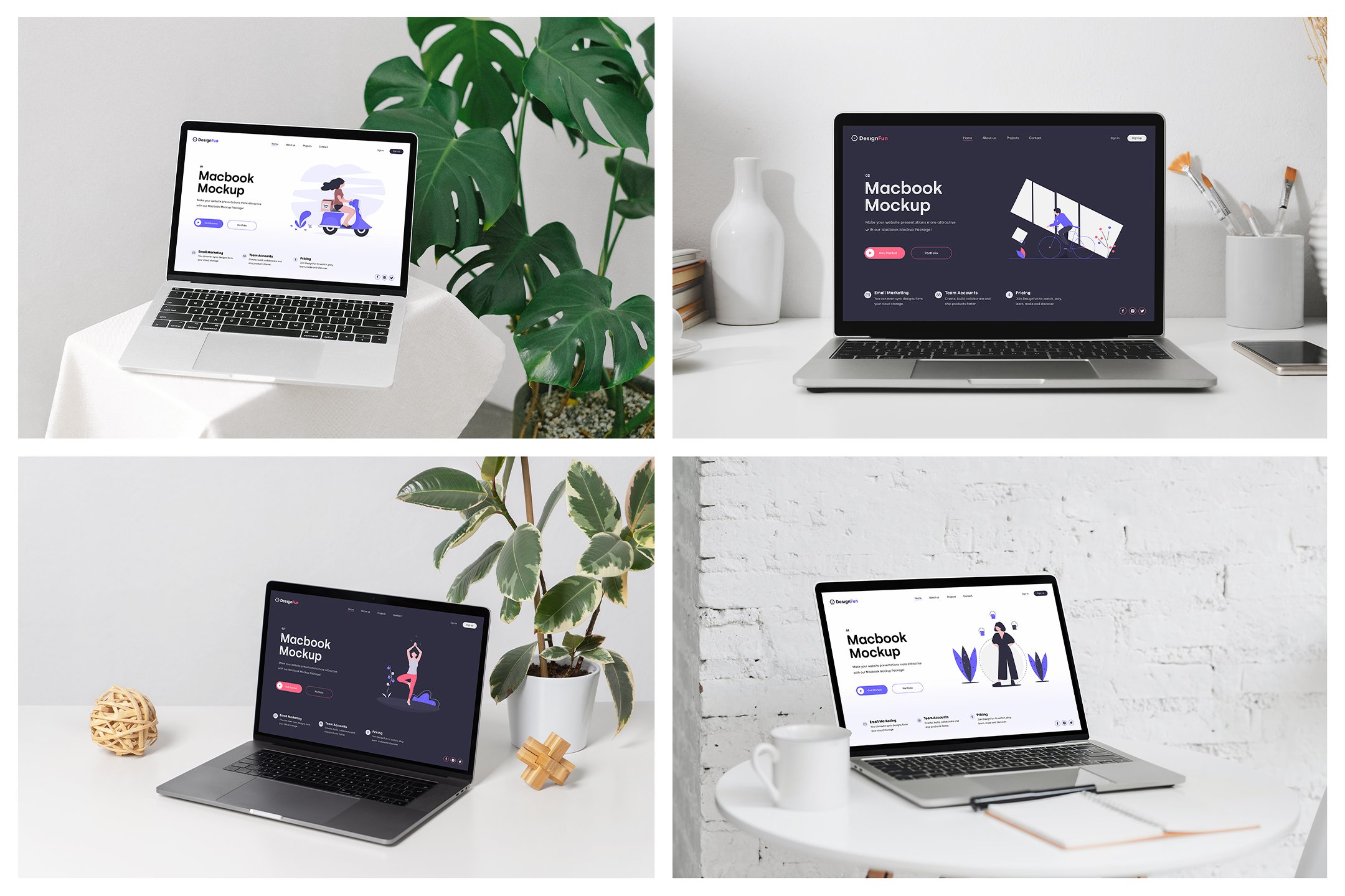 30款工作场景网站设计MacBook屏幕演示样机模板 MacBook Mockups - Workspace Mockups_img_2