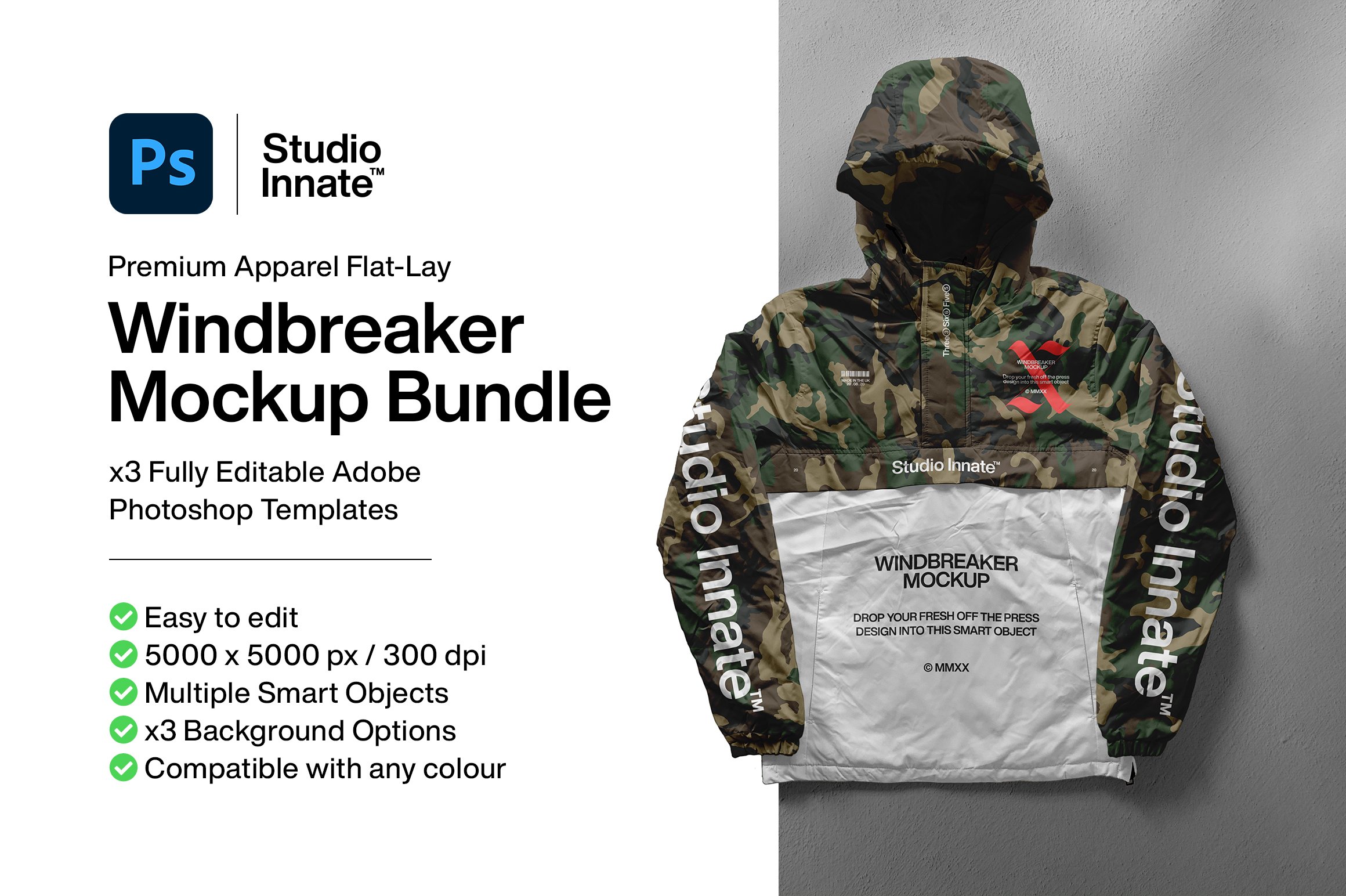 棉服风衣羽绒服外套设计展示贴图样机合集 Windbreaker Jacket - Mockup Bundle_img_2