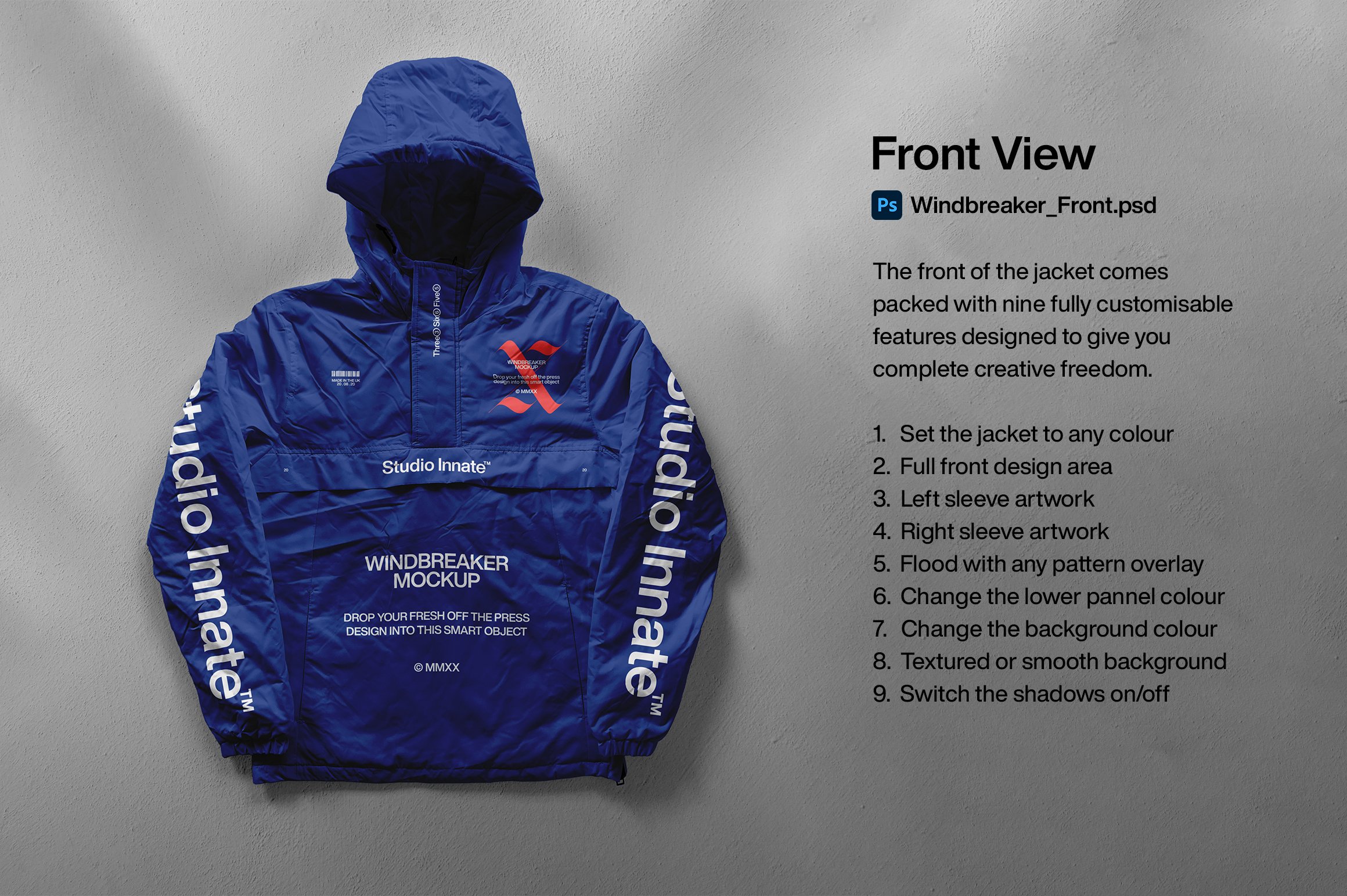 棉服风衣羽绒服外套设计展示贴图样机合集 Windbreaker Jacket - Mockup Bundle_img_2