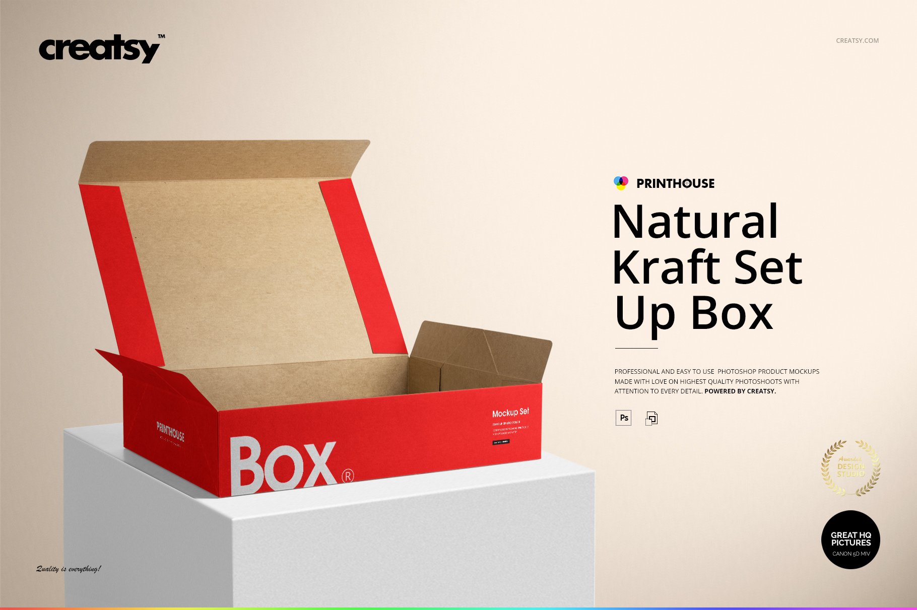 天然产品快递牛皮纸包装盒样机套装 Natural Kraft Set Box Mockup Set_img_2