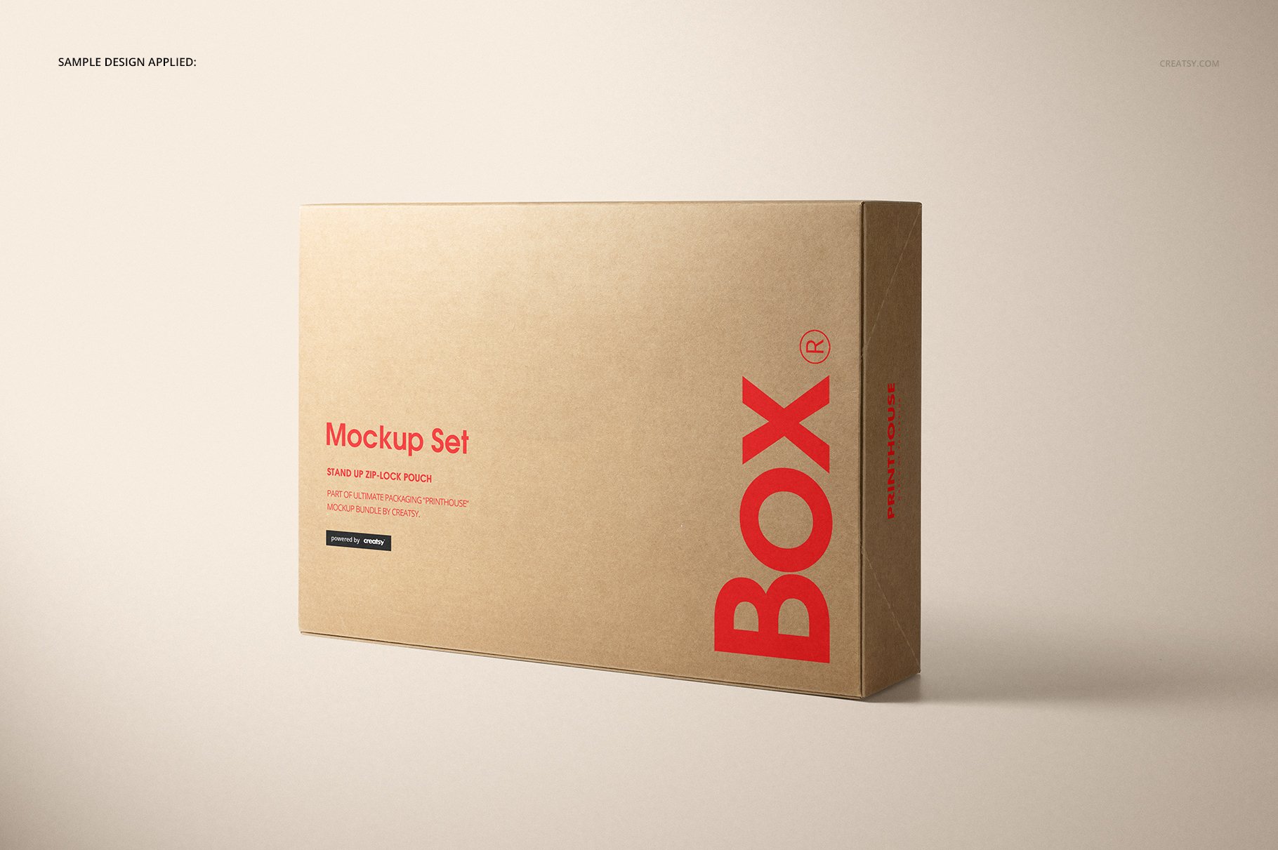 天然产品快递牛皮纸包装盒样机套装 Natural Kraft Set Box Mockup Set_img_2